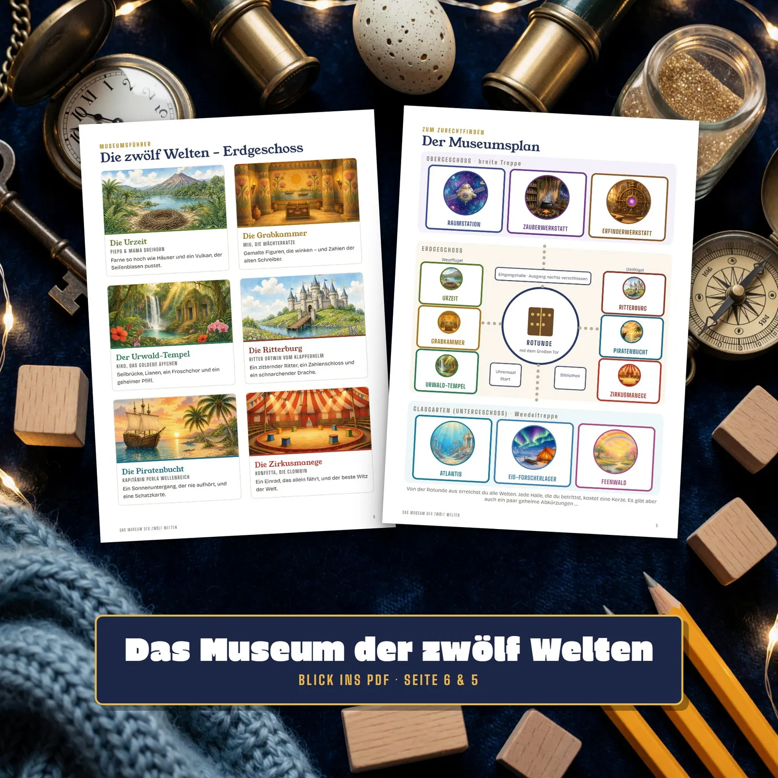 Spielbuch für Kinder zum Ausdrucken – Das Museum der zwölf Welten – Einblick 2