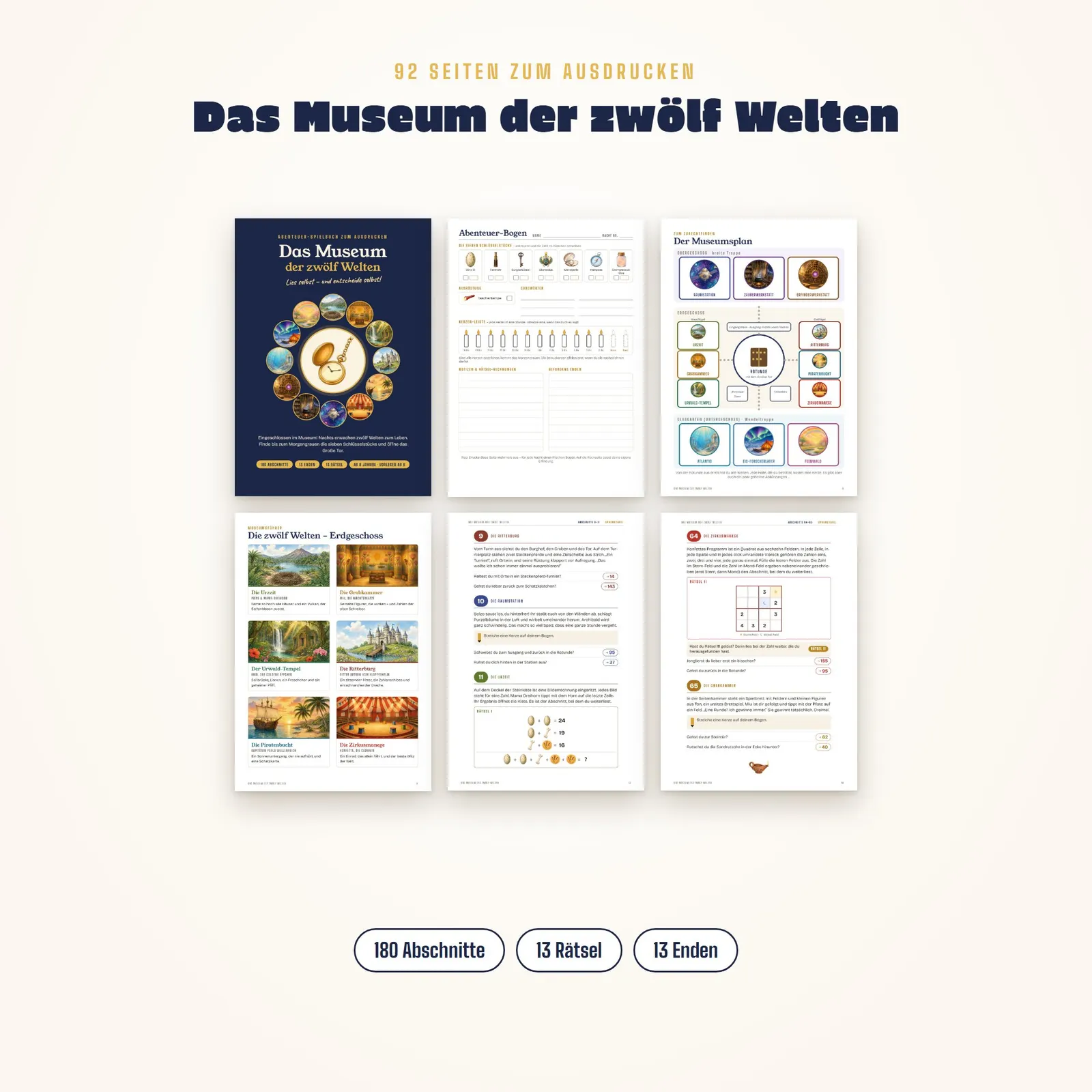 Spielbuch für Kinder zum Ausdrucken – Das Museum der zwölf Welten – Einblick 1