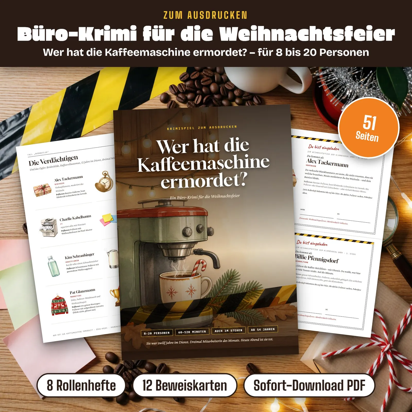 Büro-Krimi Weihnachtsfeier – Wer hat die Kaffeemaschine ermordet? – Titelbild