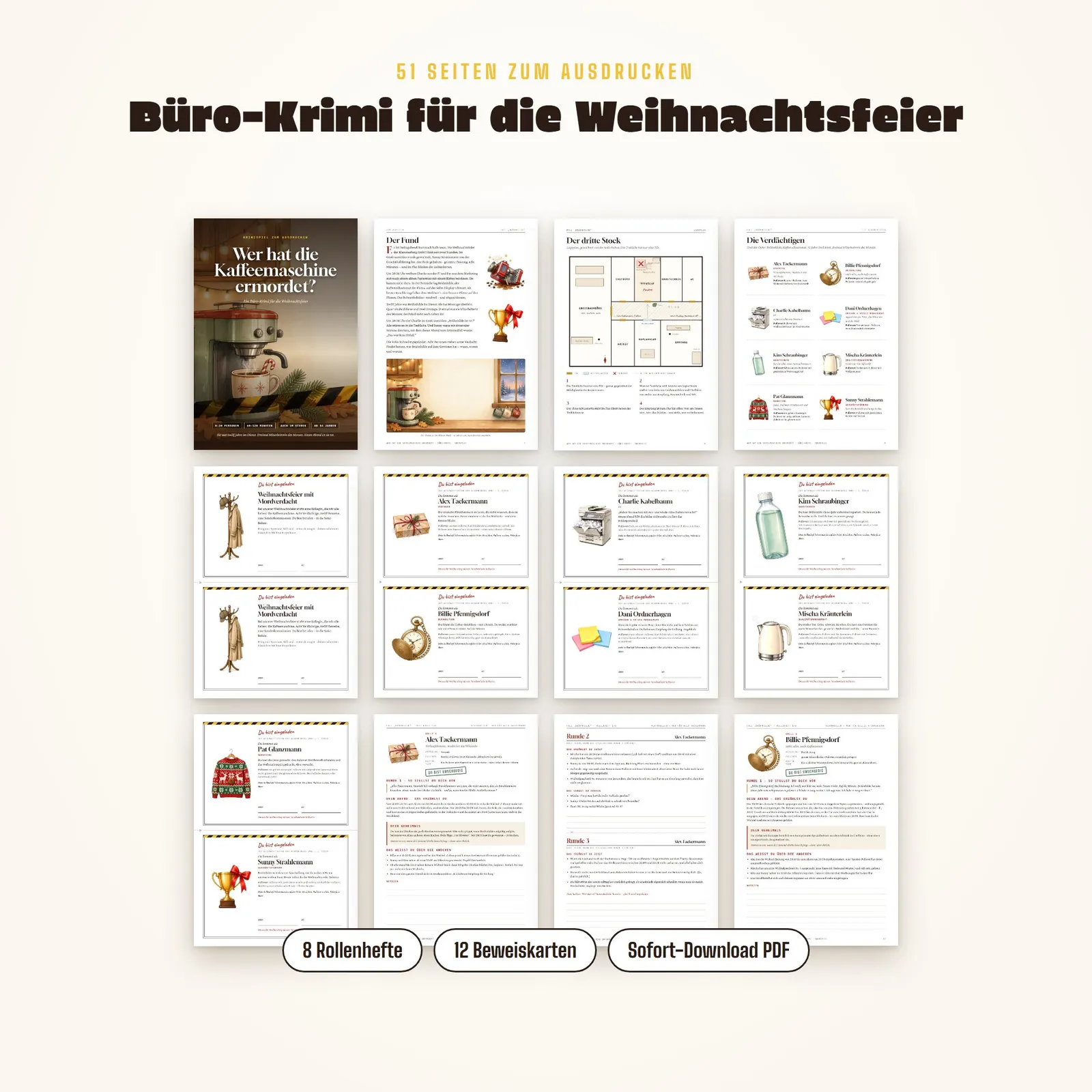 Büro-Krimi Weihnachtsfeier – Wer hat die Kaffeemaschine ermordet? – Einblick 1