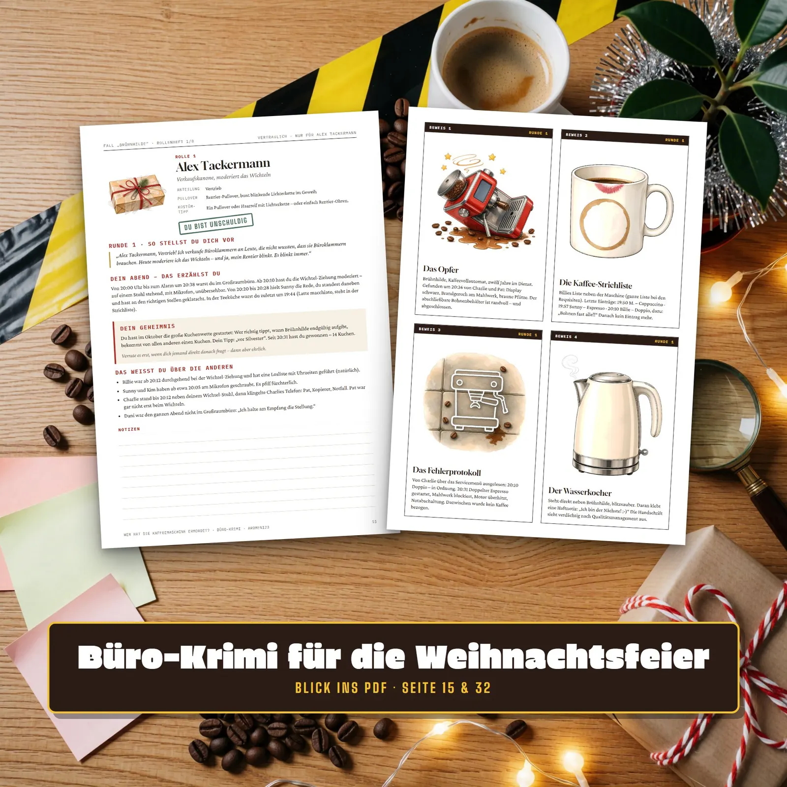 Büro-Krimi Weihnachtsfeier – Wer hat die Kaffeemaschine ermordet? – Einblick 3