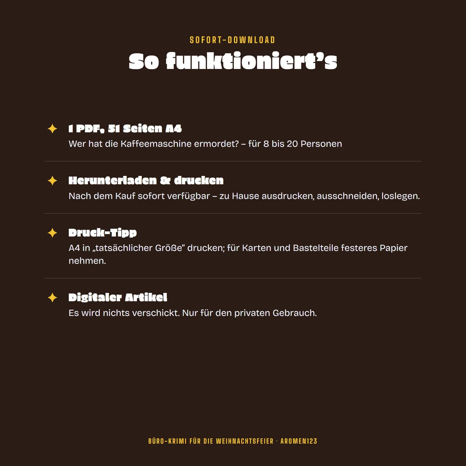Büro-Krimi Weihnachtsfeier – Wer hat die Kaffeemaschine ermordet? – Einblick 4