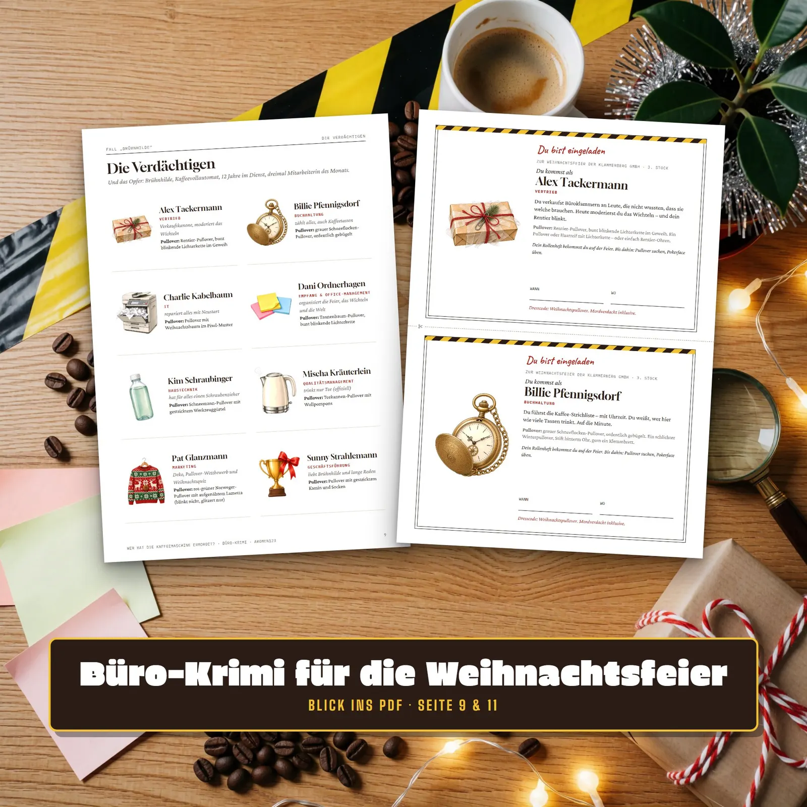 Büro-Krimi Weihnachtsfeier – Wer hat die Kaffeemaschine ermordet? – Einblick 2