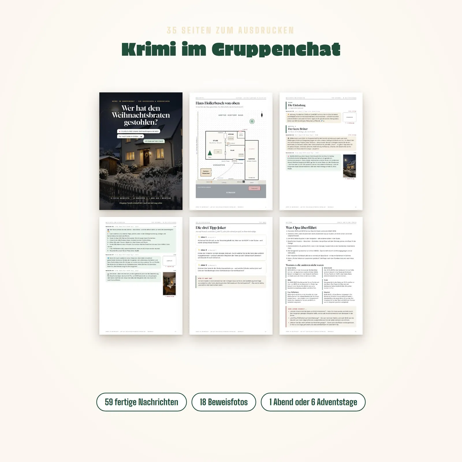 Krimi im Gruppenchat – Wer hat den Weihnachtsbraten gestohlen? – Einblick 1