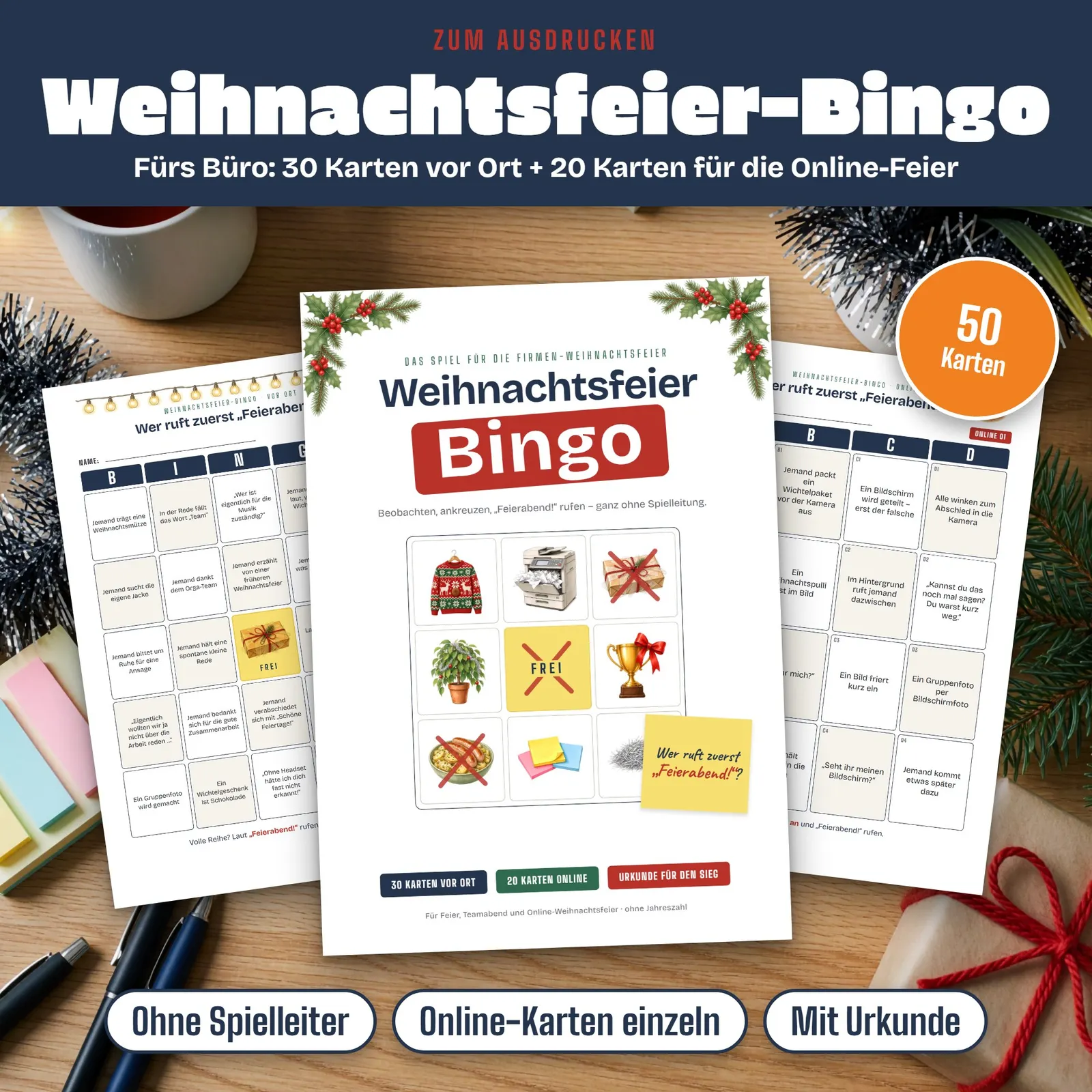 Weihnachtsfeier-Bingo fürs Büro – vor Ort und im Videocall Weihnachtsfeier-Bingo fürs Büro – vor Ort und im Videocall – Titelbild