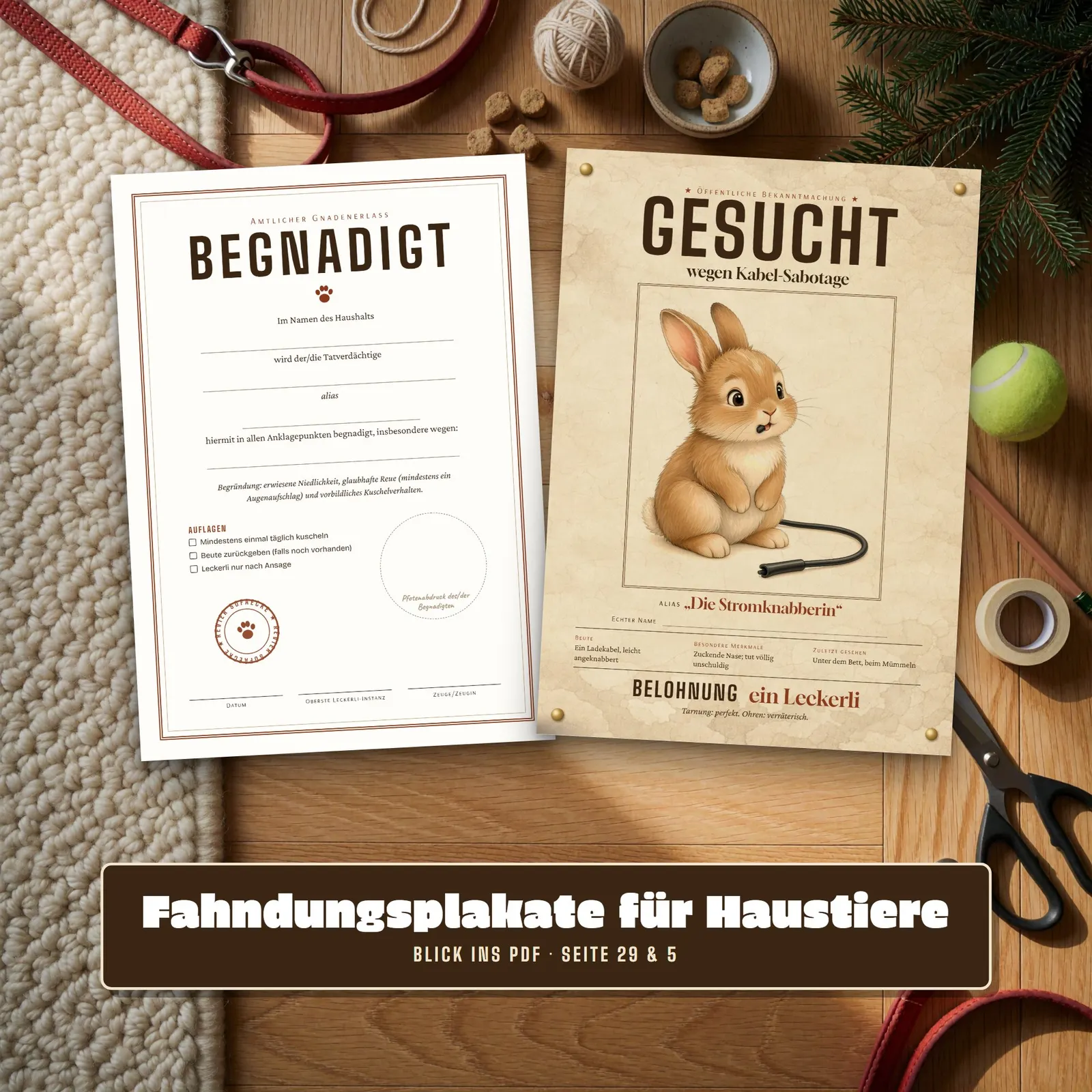 Fahndungsplakate für Haustiere – Gesucht wegen Lametta-Diebstahls! – Einblick 3