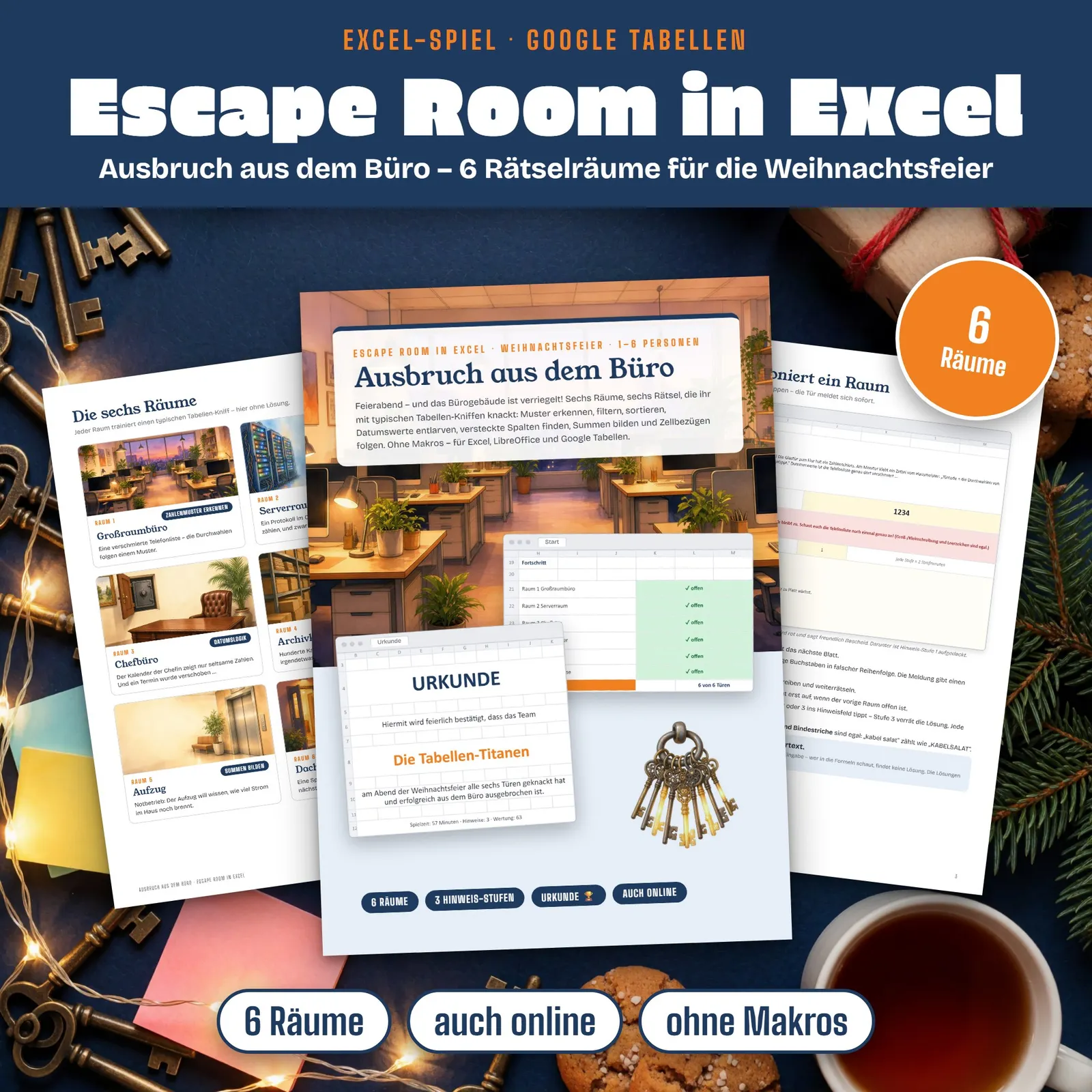 Escape Room in Excel – Ausbruch aus dem Büro für die Weihnachtsfeier – Titelbild
