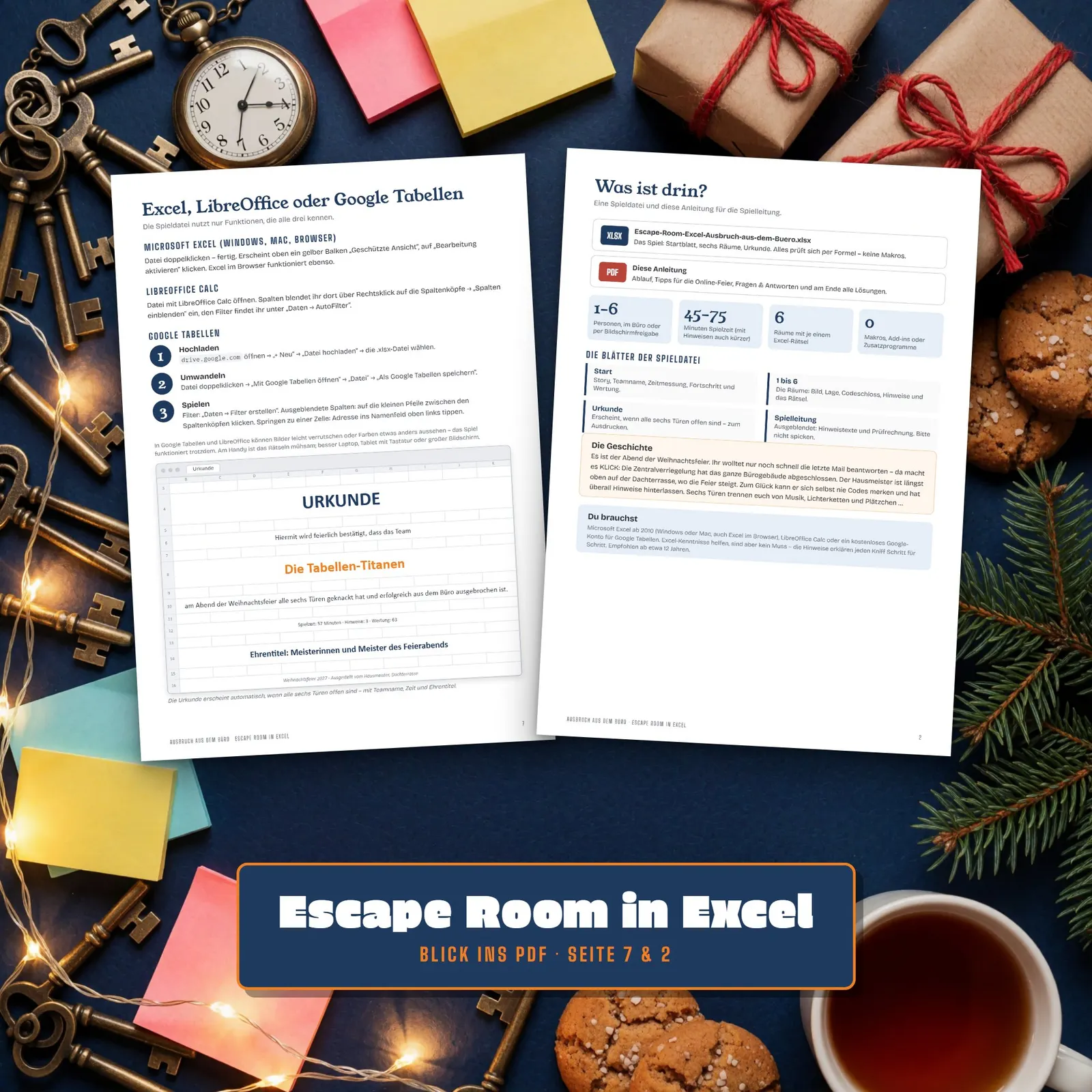 Escape Room in Excel – Ausbruch aus dem Büro für die Weihnachtsfeier – Blick in die Tabelle 3