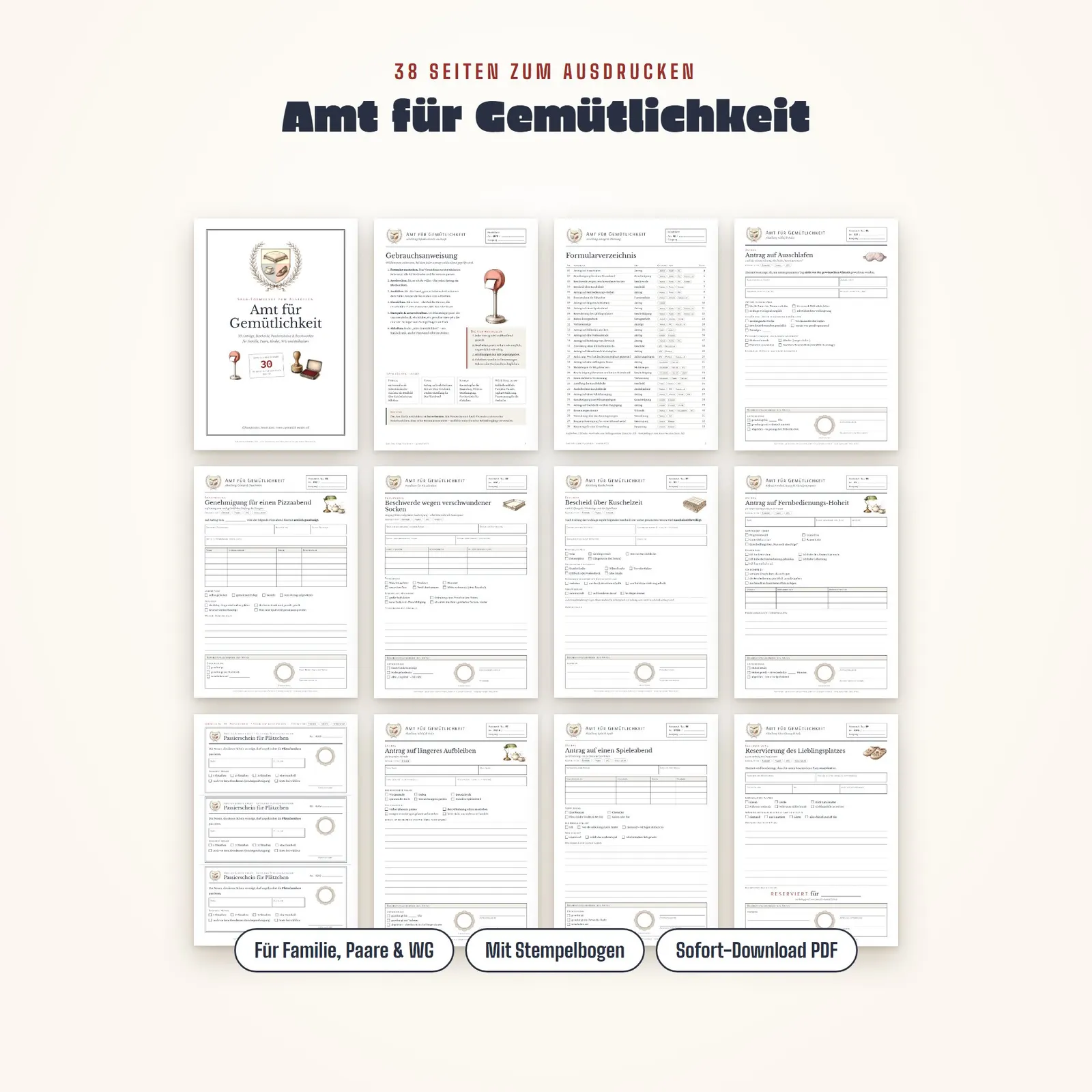 Lustige Formulare zum Ausdrucken – Amt für Gemütlichkeit Lustige Formulare zum Ausdrucken – Amt für Gemütlichkeit – Einblick 1