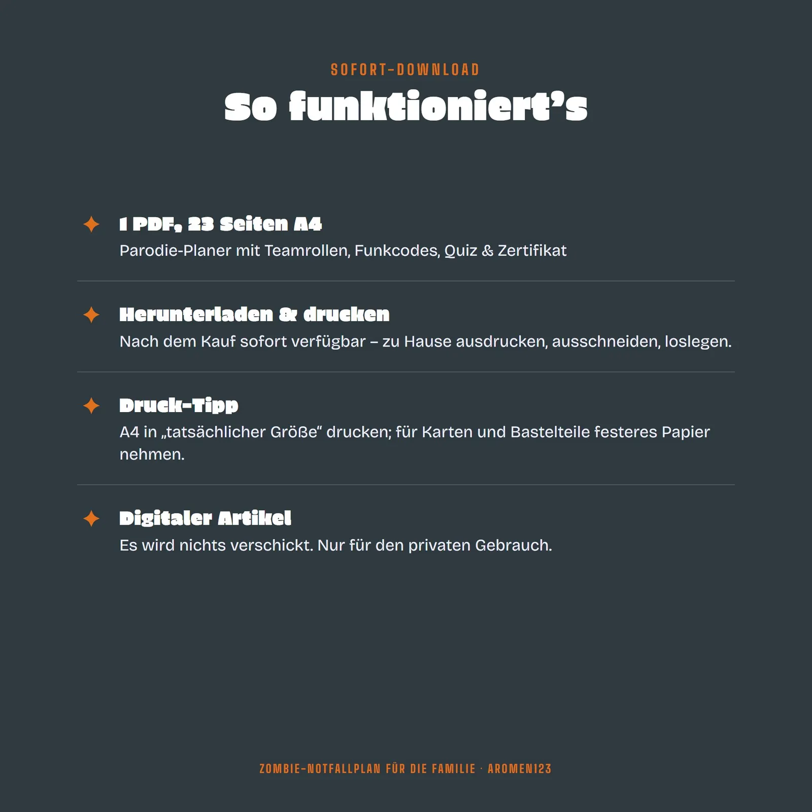Zombie-Notfallplan für die Familie – Parodie-Planer zum Ausfüllen – Einblick 4