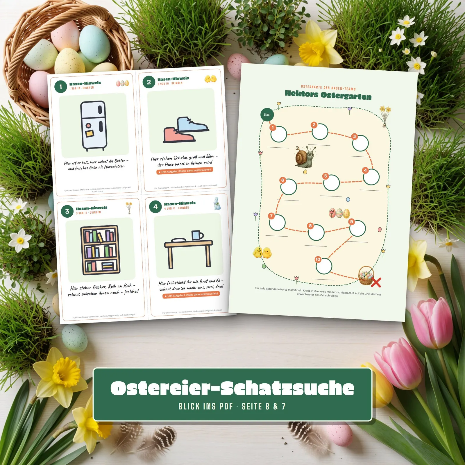 Ostereier-Schatzsuche zum Ausdrucken – Hektors Osternest Ostereier-Schatzsuche zum Ausdrucken – Hektors Osternest – Einblick 2