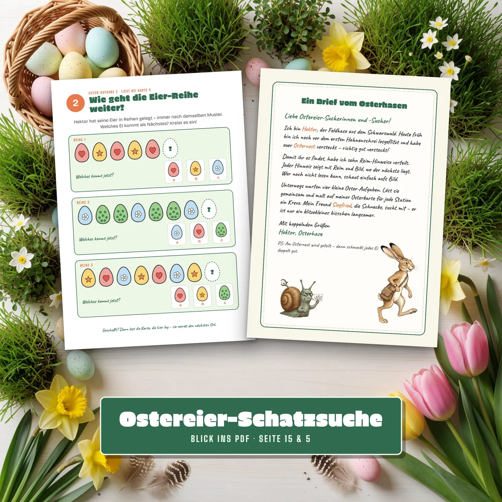 Ostereier-Schatzsuche zum Ausdrucken – Hektors Osternest Ostereier-Schatzsuche zum Ausdrucken – Hektors Osternest – Einblick 3