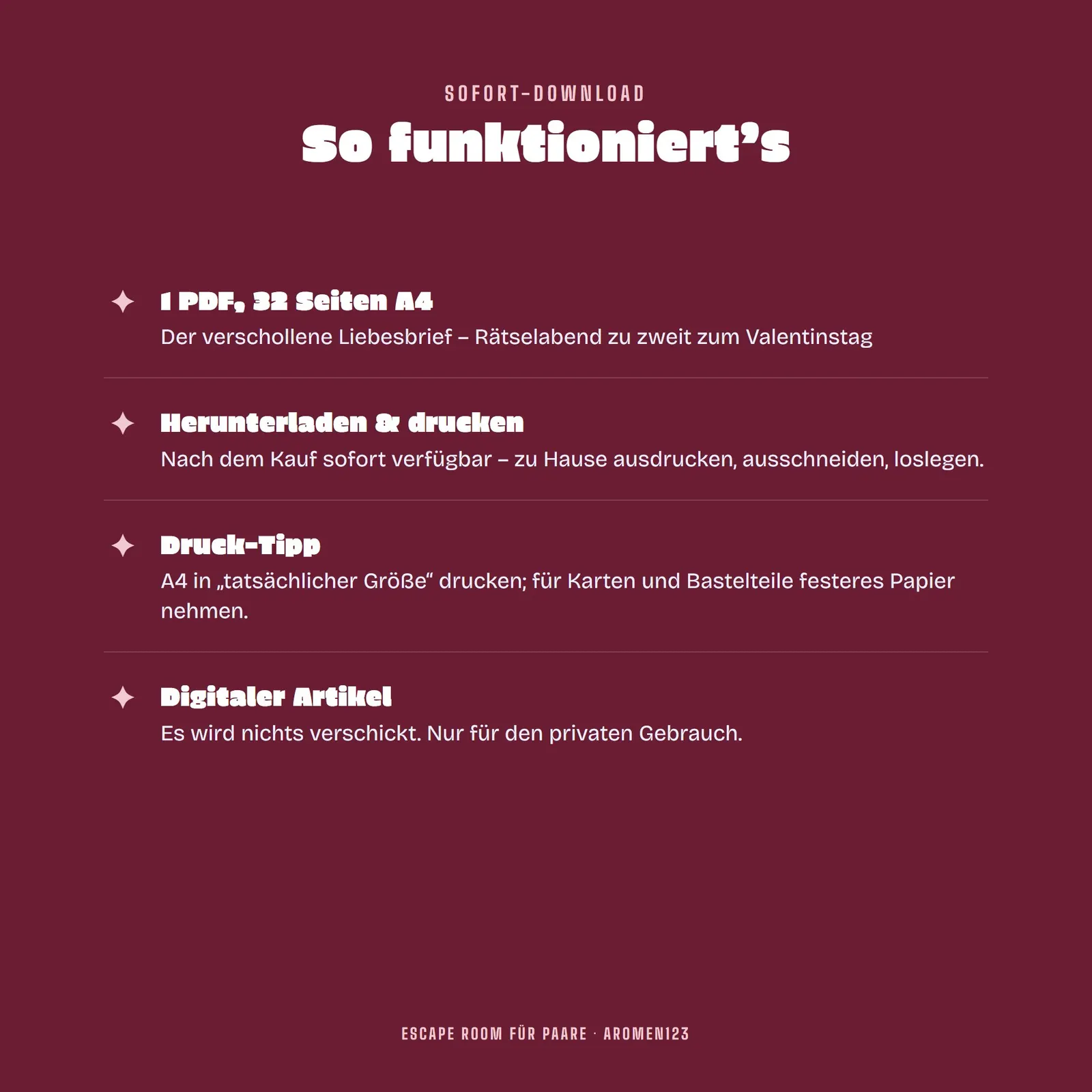 Escape Room für Paare zum Ausdrucken – Der verschollene Liebesbrief – Einblick 4