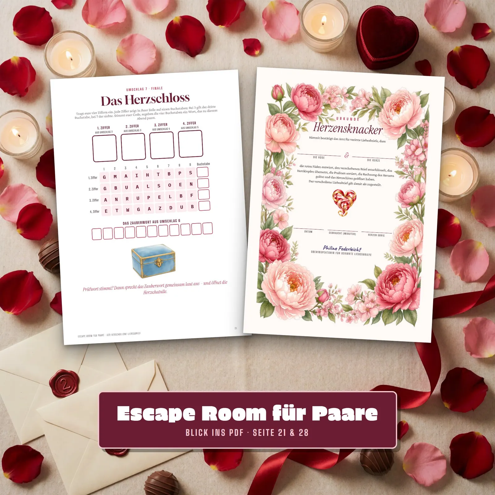 Escape Room für Paare zum Ausdrucken – Der verschollene Liebesbrief – Einblick 3