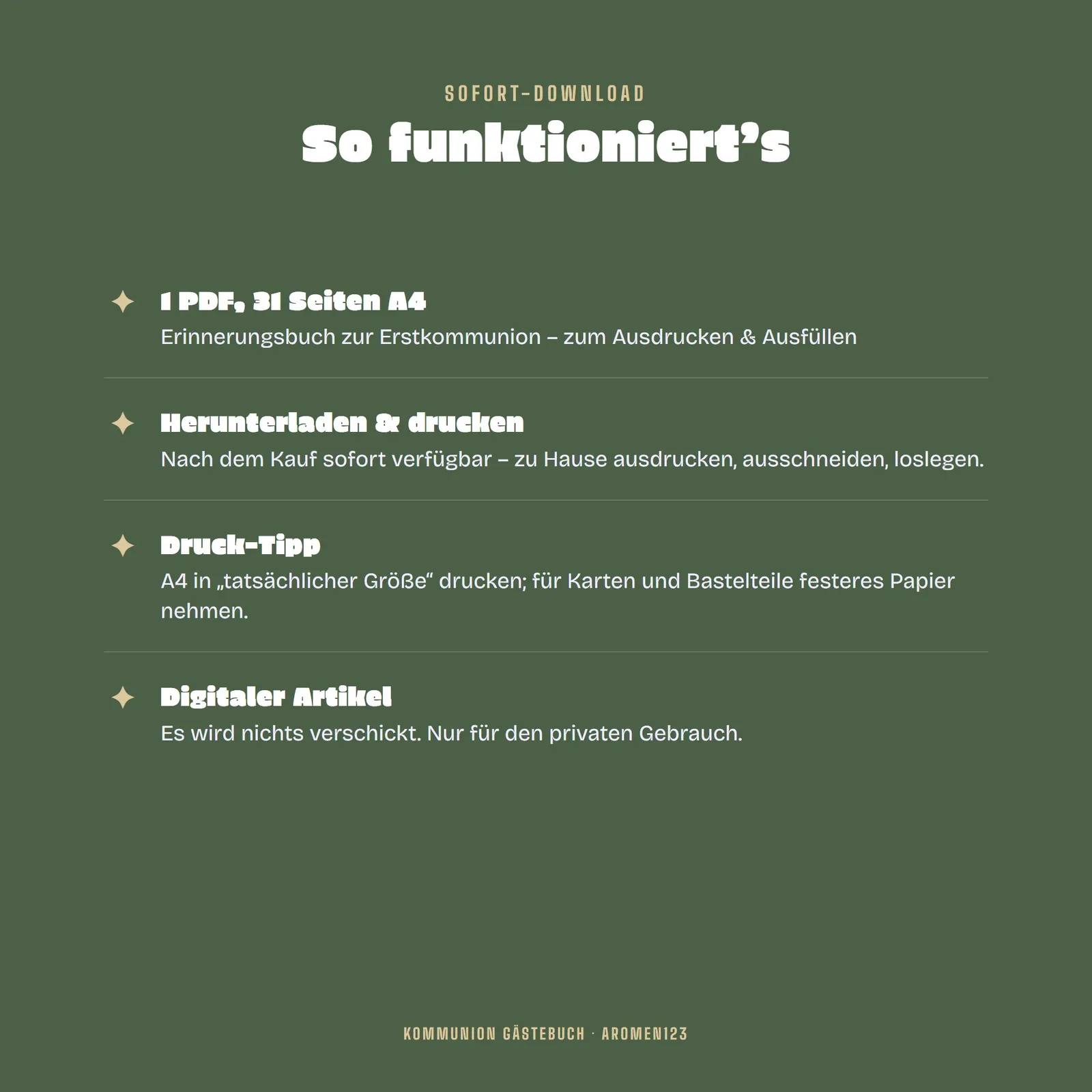 Kommunion-Gästebuch zum Ausdrucken – Meine Erstkommunion – Einblick 4