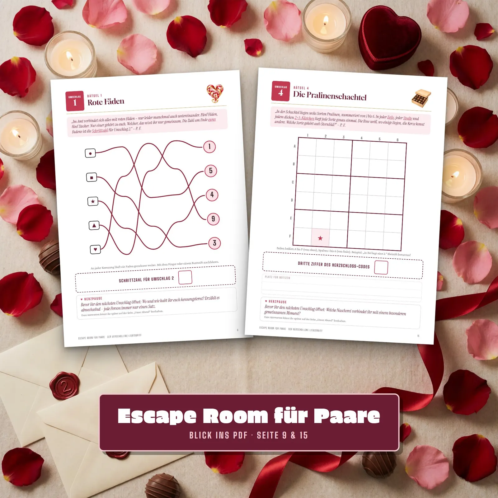 Escape Room für Paare zum Ausdrucken – Der verschollene Liebesbrief – Einblick 2