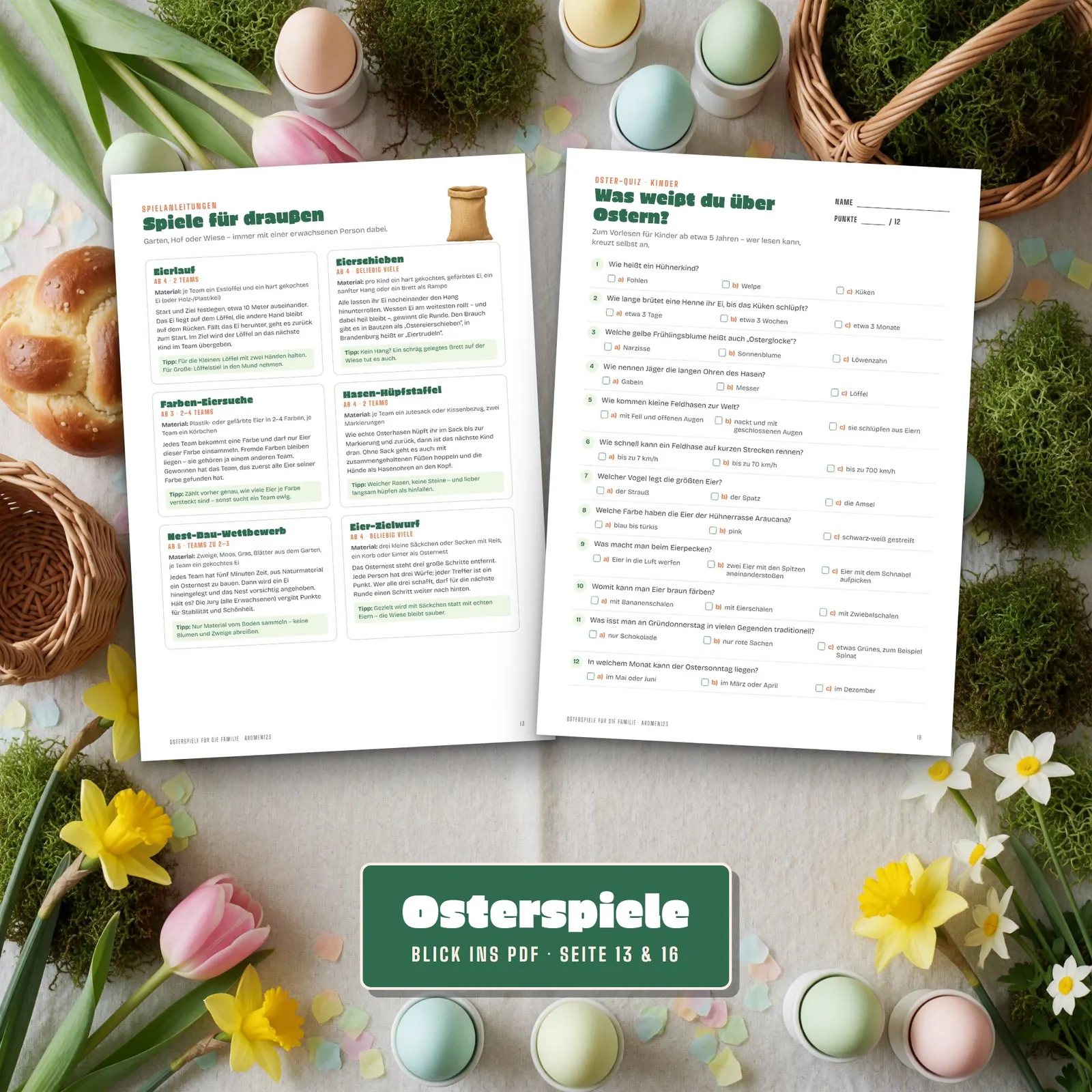 Osterspiele für die Familie zum Ausdrucken – Bingo, Memory und Quiz Osterspiele für die Familie zum Ausdrucken – Bingo, Memory und Quiz – Einblick 3