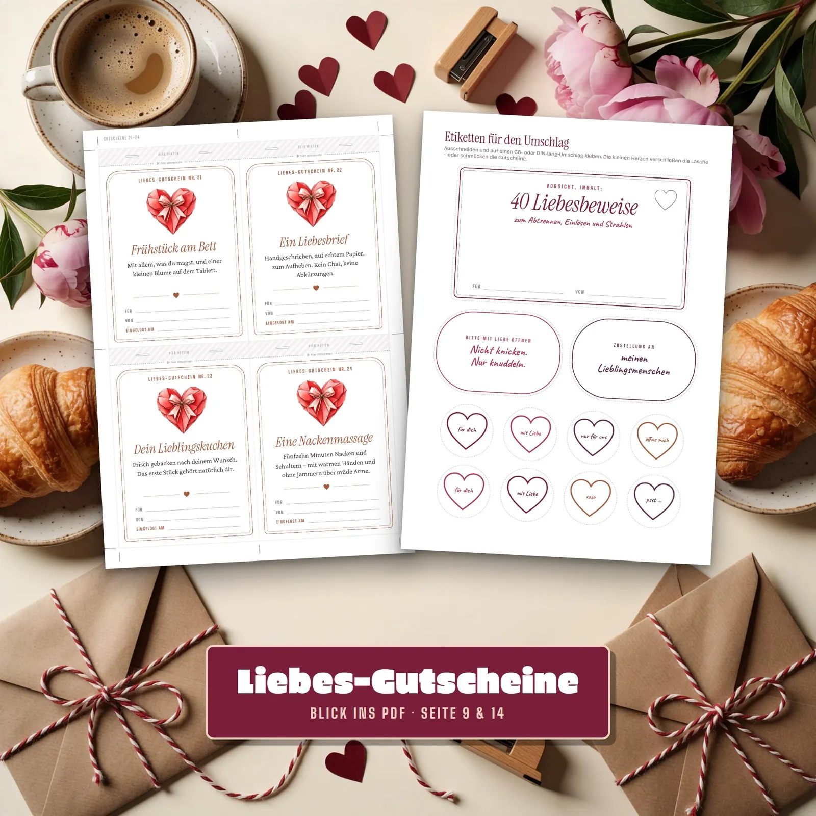 Liebesgutscheine zum Ausdrucken – Ein Heft voller Liebe – Einblick 3