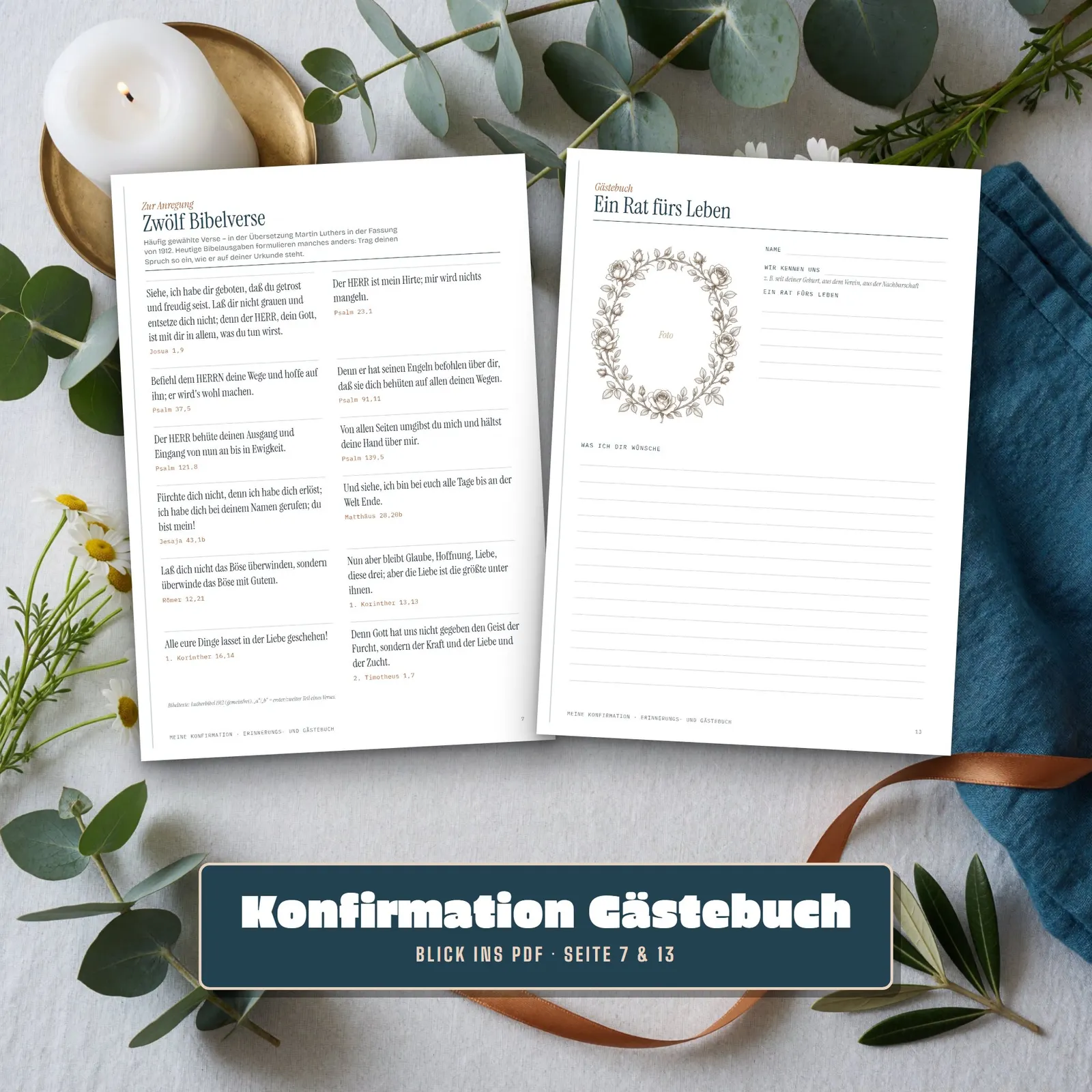 Konfirmation-Gästebuch zum Ausdrucken – Meine Konfirmation – Einblick 3