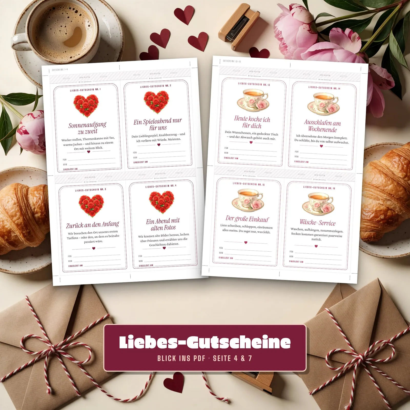 Liebesgutscheine zum Ausdrucken – Ein Heft voller Liebe – Einblick 2
