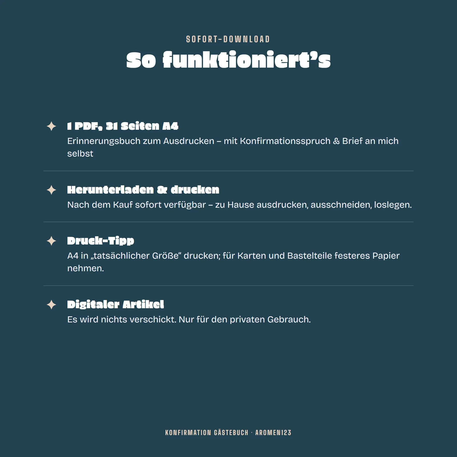 Konfirmation-Gästebuch zum Ausdrucken – Meine Konfirmation – Einblick 4