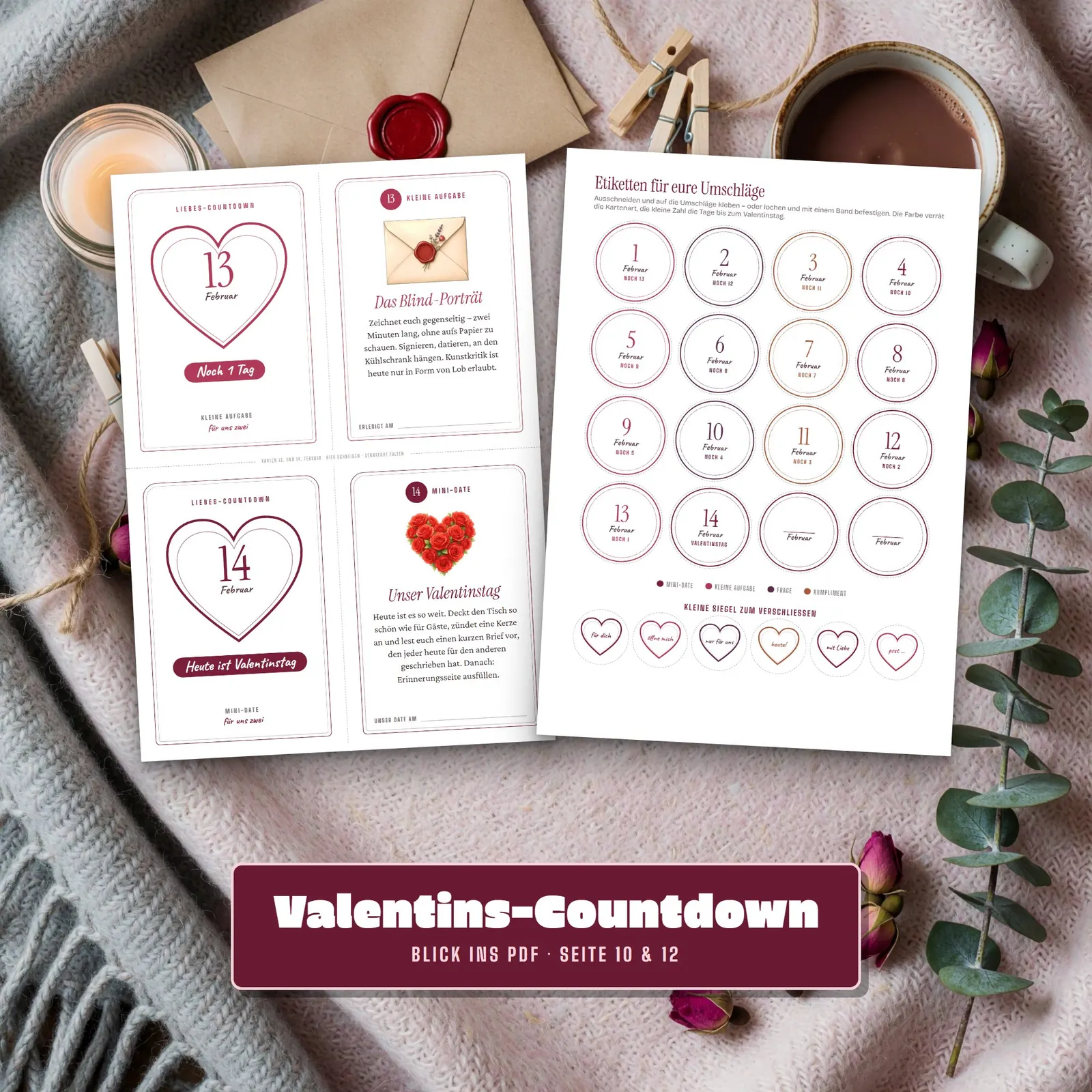 Valentinstag-Countdown zum Ausdrucken – Noch 14 Mal schlafen – Einblick 3