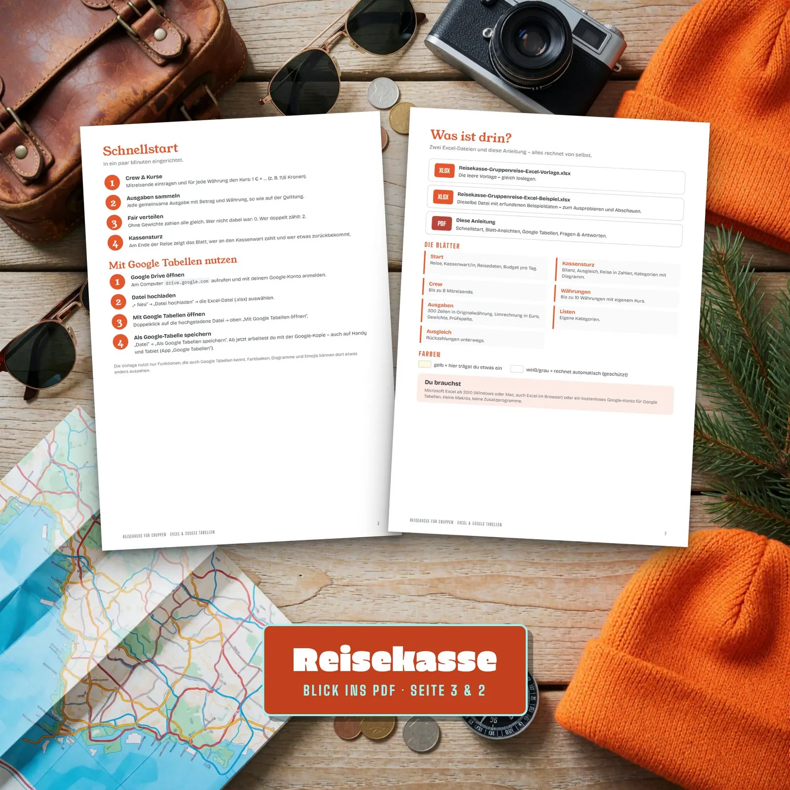 Reisekasse Excel-Vorlage für Gruppenreisen mit mehreren Währungen – Blick in die Tabelle 3