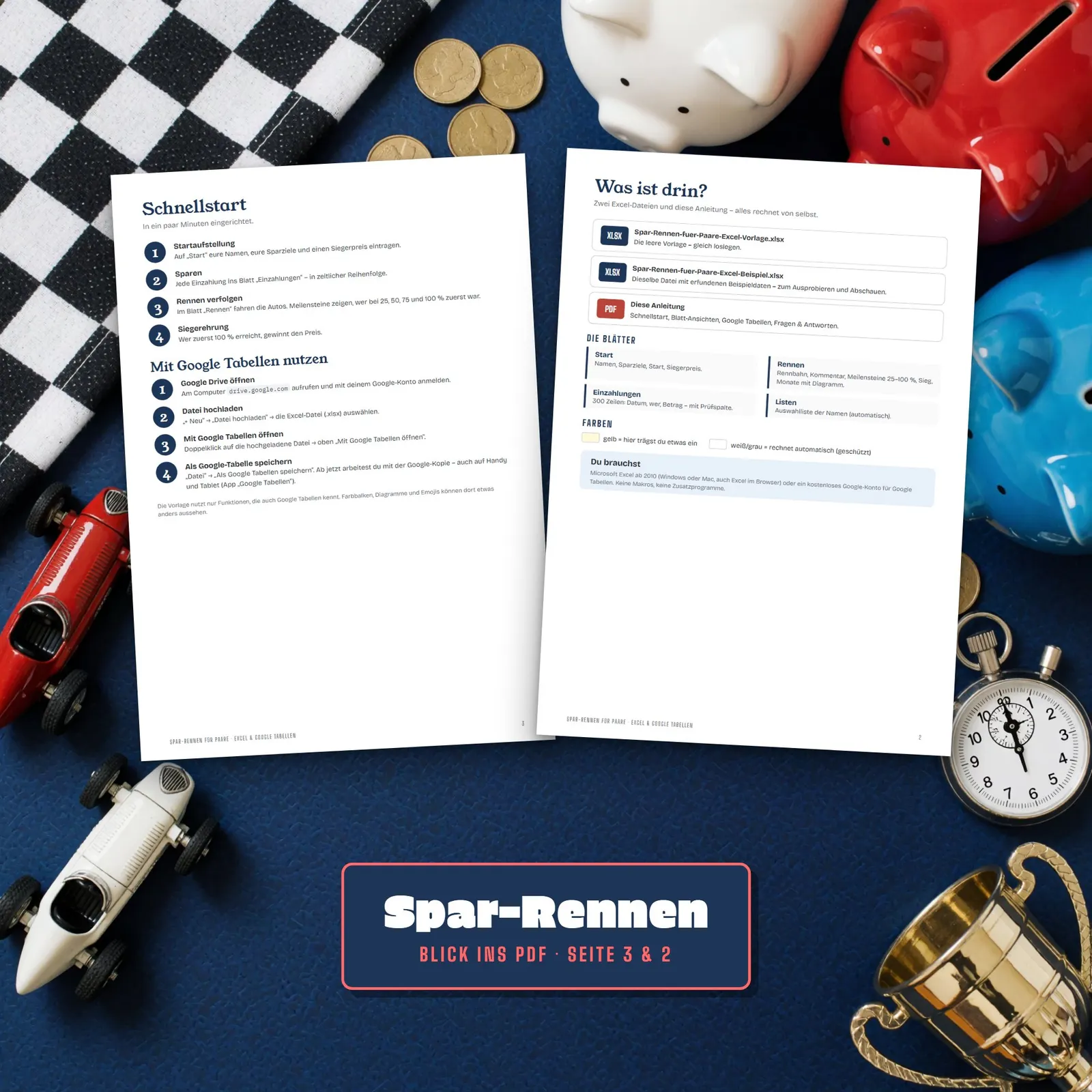 Spar-Challenge für Paare als Excel-Vorlage – das Spar-Rennen Spar-Challenge für Paare als Excel-Vorlage – das Spar-Rennen – Blick in die Tabelle 3