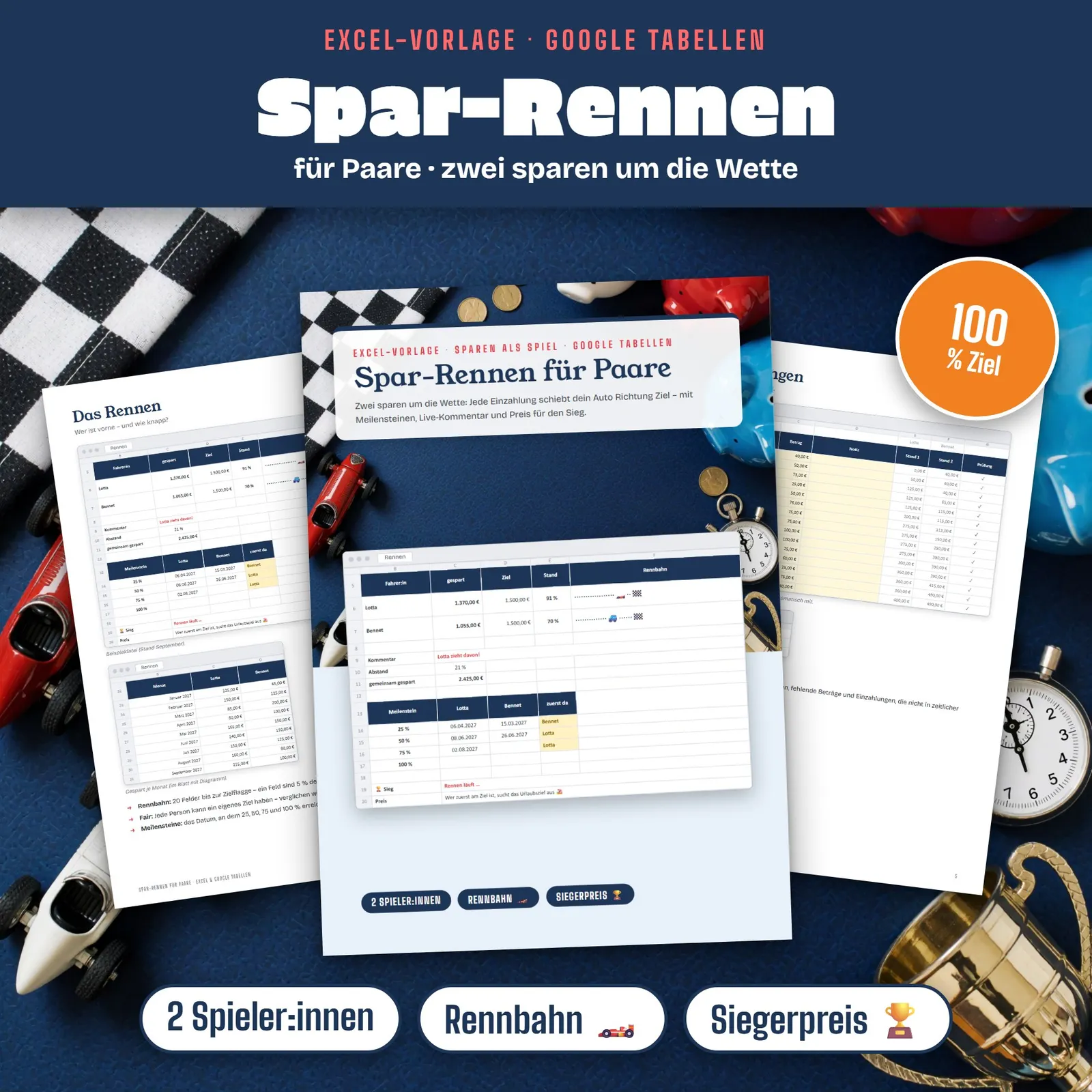 Spar-Challenge für Paare als Excel-Vorlage – das Spar-Rennen – Titelbild