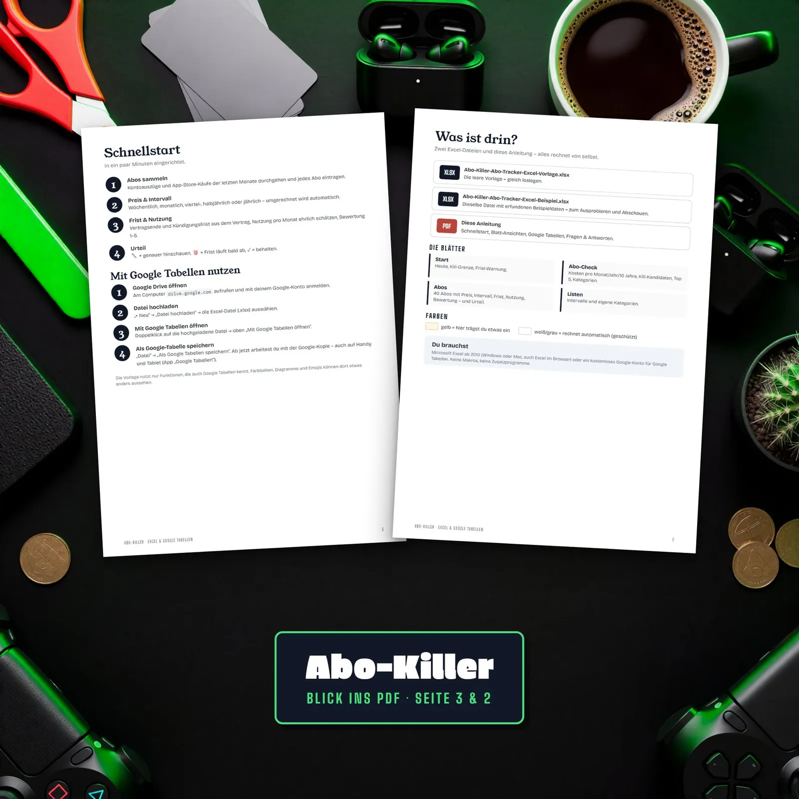Abo-Tracker Excel-Vorlage „Abo-Killer“ mit Kündigungsfristen – Blick in die Tabelle 3