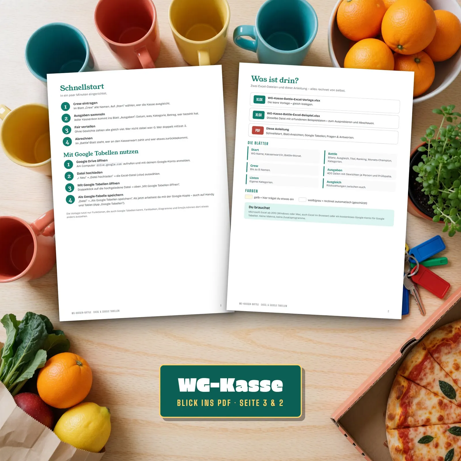 WG-Kasse Excel-Vorlage – gemeinsame Ausgaben teilen mit Ranking – Blick in die Tabelle 3