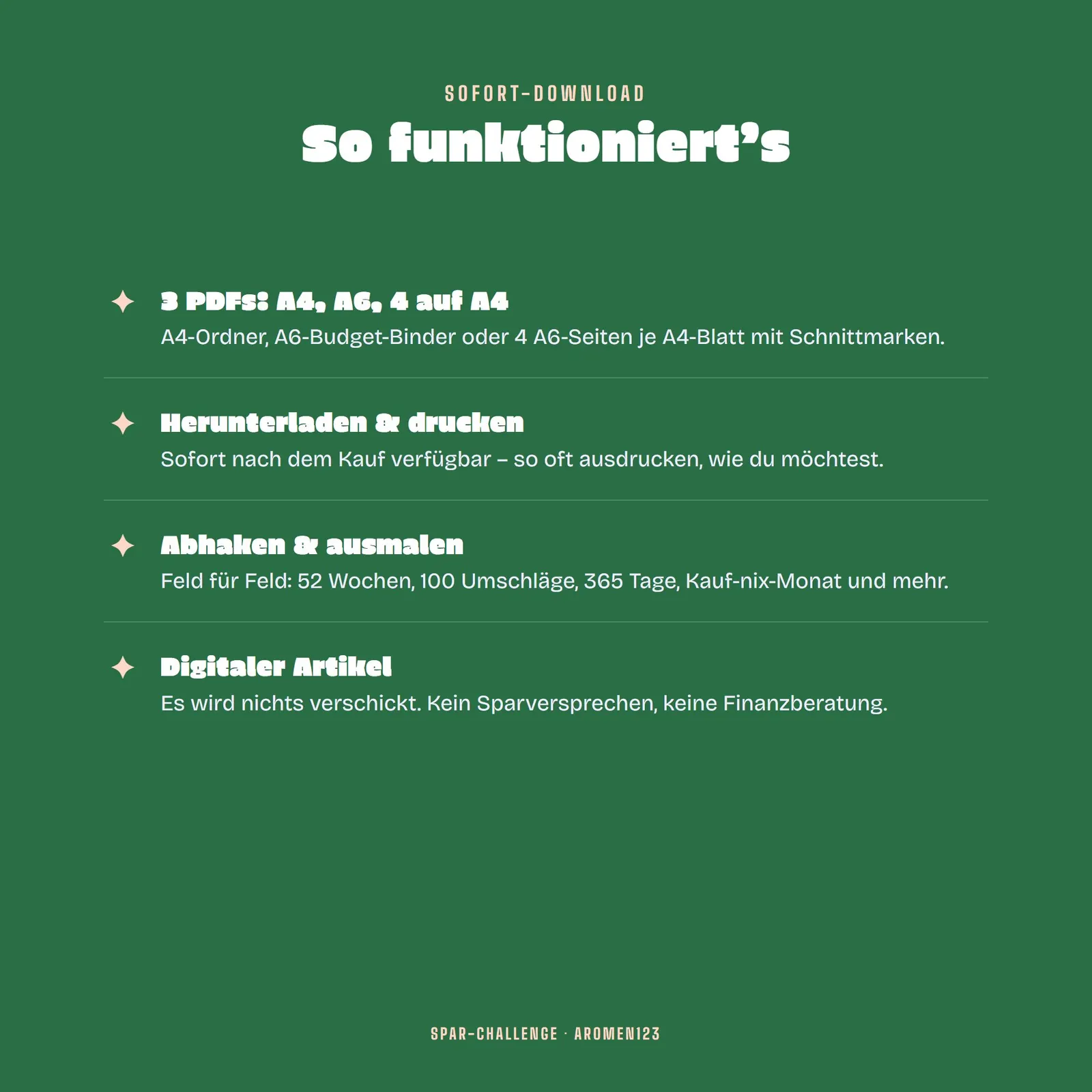 Spar-Challenge zum Ausdrucken mit Umschlagmethode-Tracker in A4 und A6 Spar-Challenge zum Ausdrucken mit Umschlagmethode-Tracker in A4 und A6 – Einblick 4