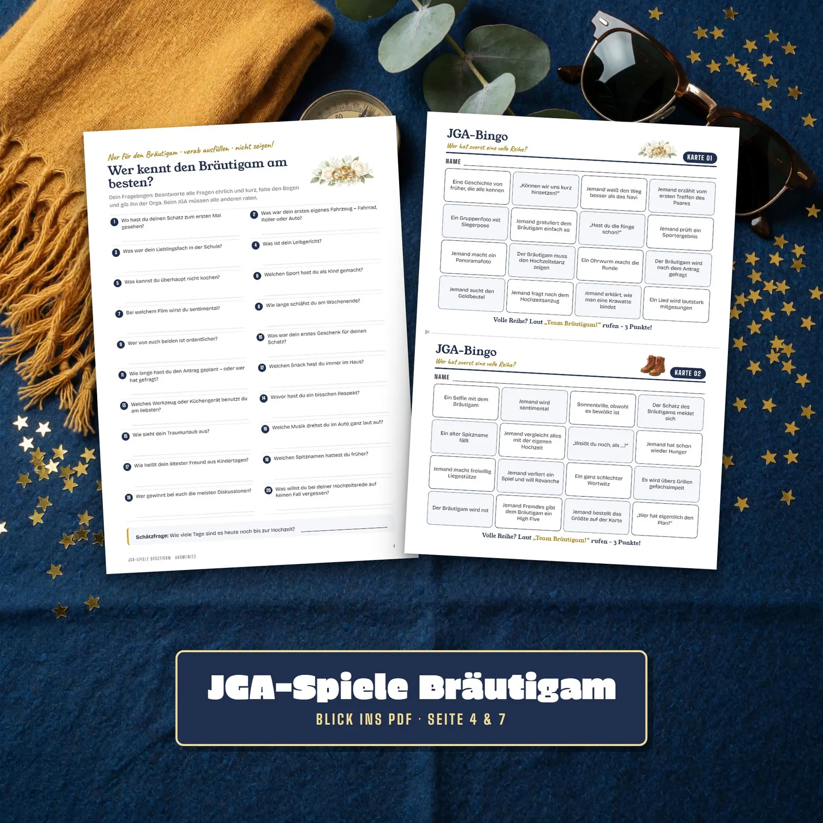 Junggesellenabschied-Spiele zum Ausdrucken – JGA-Set für den Bräutigam – Einblick 2