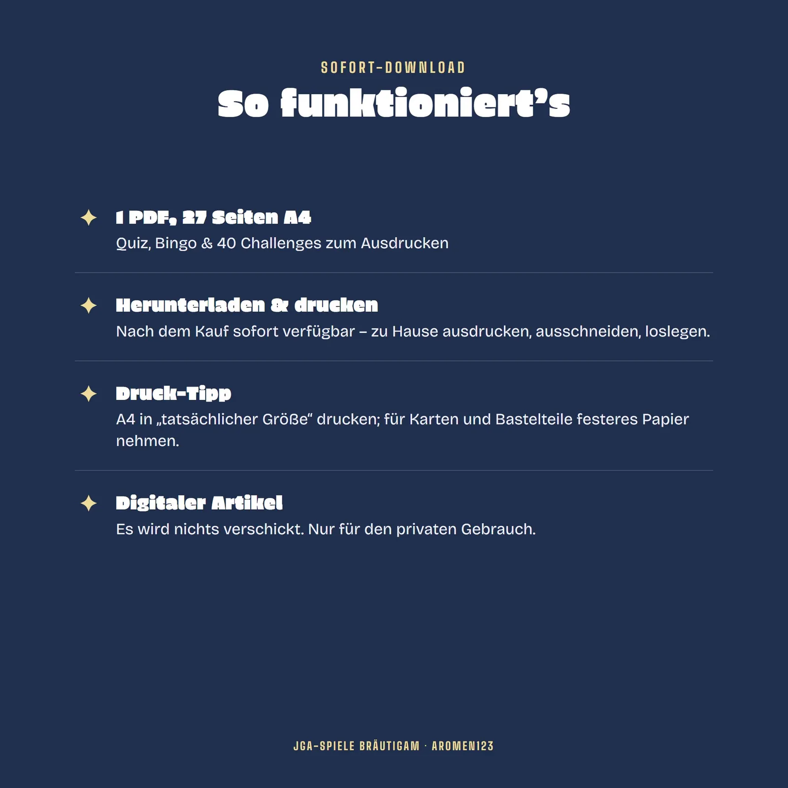 Junggesellenabschied-Spiele zum Ausdrucken – JGA-Set für den Bräutigam – Einblick 4