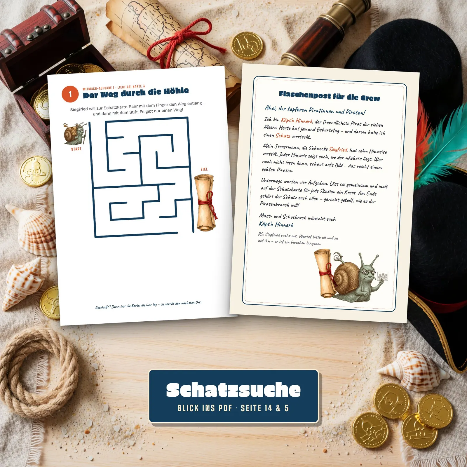Piraten-Schatzsuche zum Ausdrucken – Der Schatz von Käpt’n Hinnerk – Einblick 3