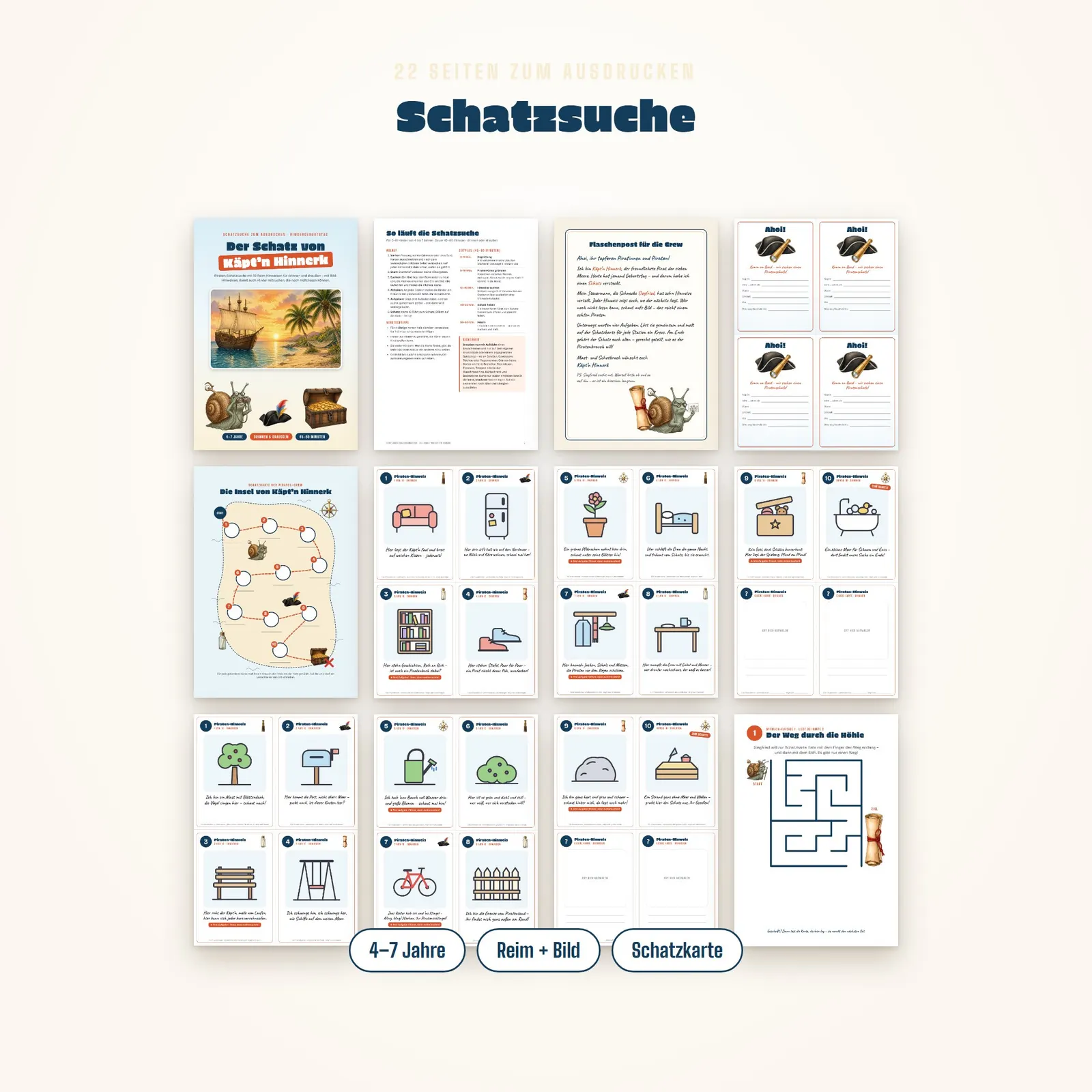 Piraten-Schatzsuche zum Ausdrucken – Der Schatz von Käpt’n Hinnerk – Einblick 1