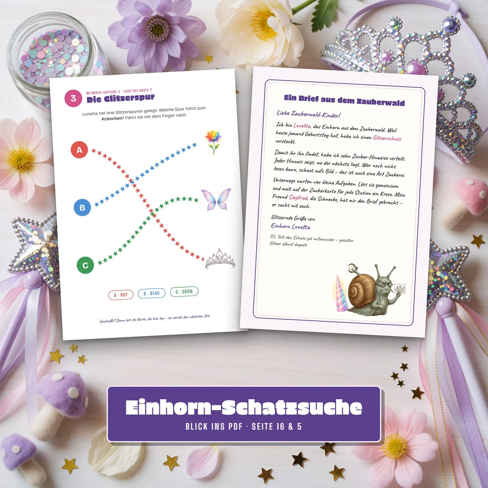 Einhorn-Schatzsuche zum Ausdrucken – Lunettas Zauberwald Einhorn-Schatzsuche zum Ausdrucken – Lunettas Zauberwald – Einblick 3