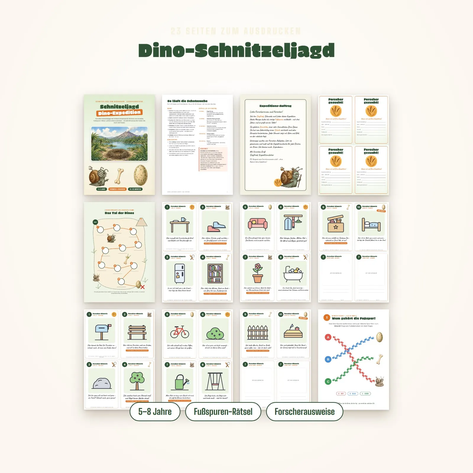 Dino-Schnitzeljagd zum Kindergeburtstag – Die Dino-Expedition – Einblick 1