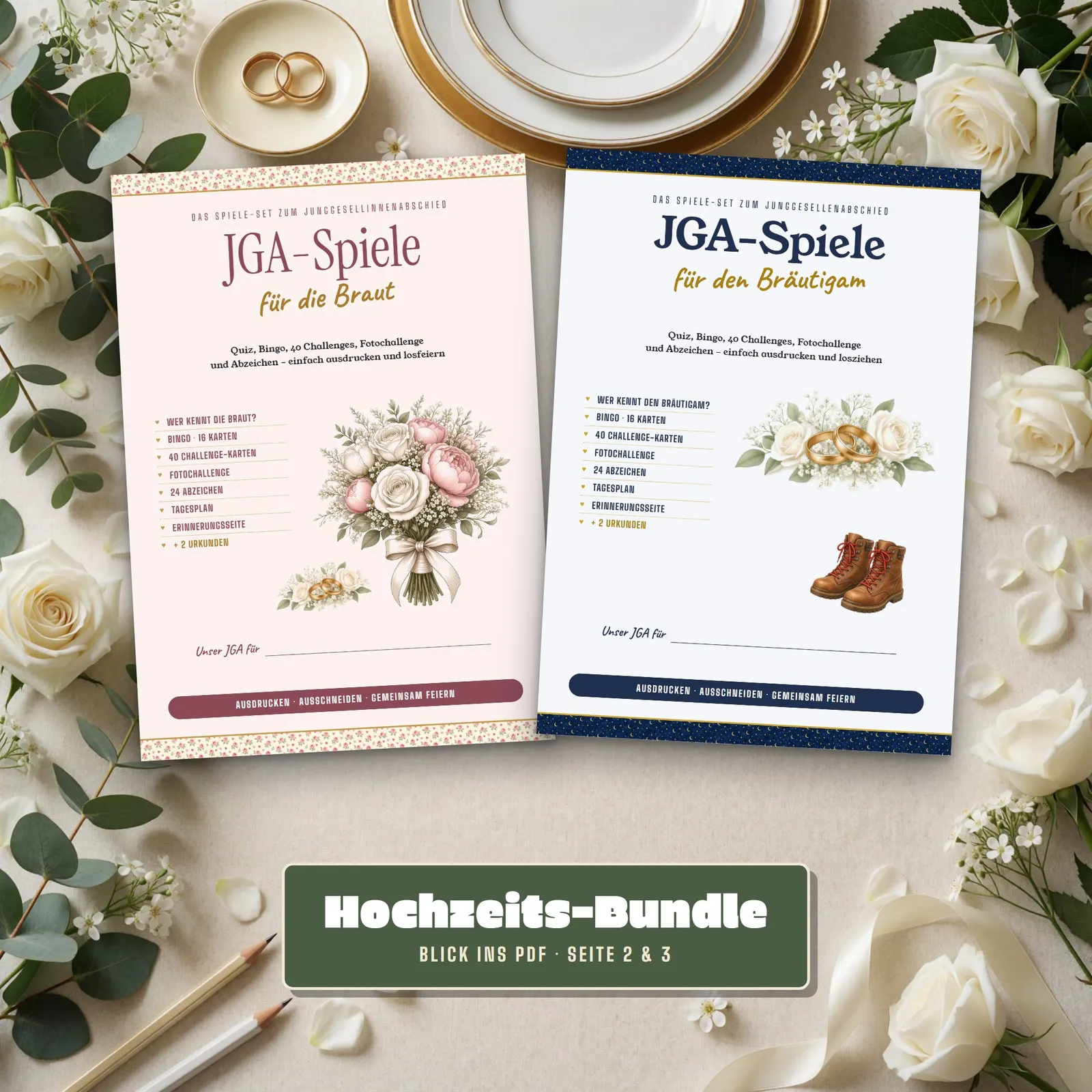 Hochzeits-Bundle – JGA-Spiele, Hochzeitsspiele und Hochzeitszeitung – Einblick 2