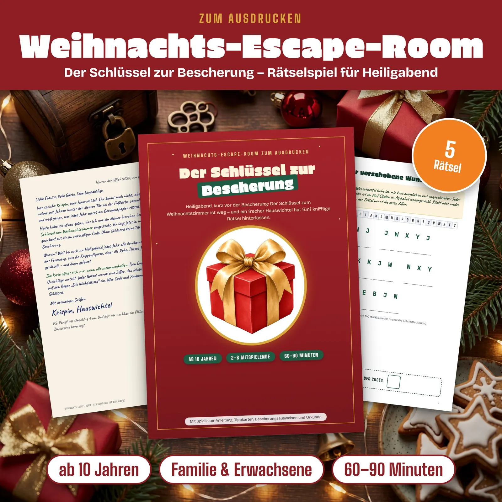 Weihnachts-Escape-Room für Erwachsene – Der Schlüssel zur Bescherung Weihnachts-Escape-Room für Erwachsene – Der Schlüssel zur Bescherung – Titelbild