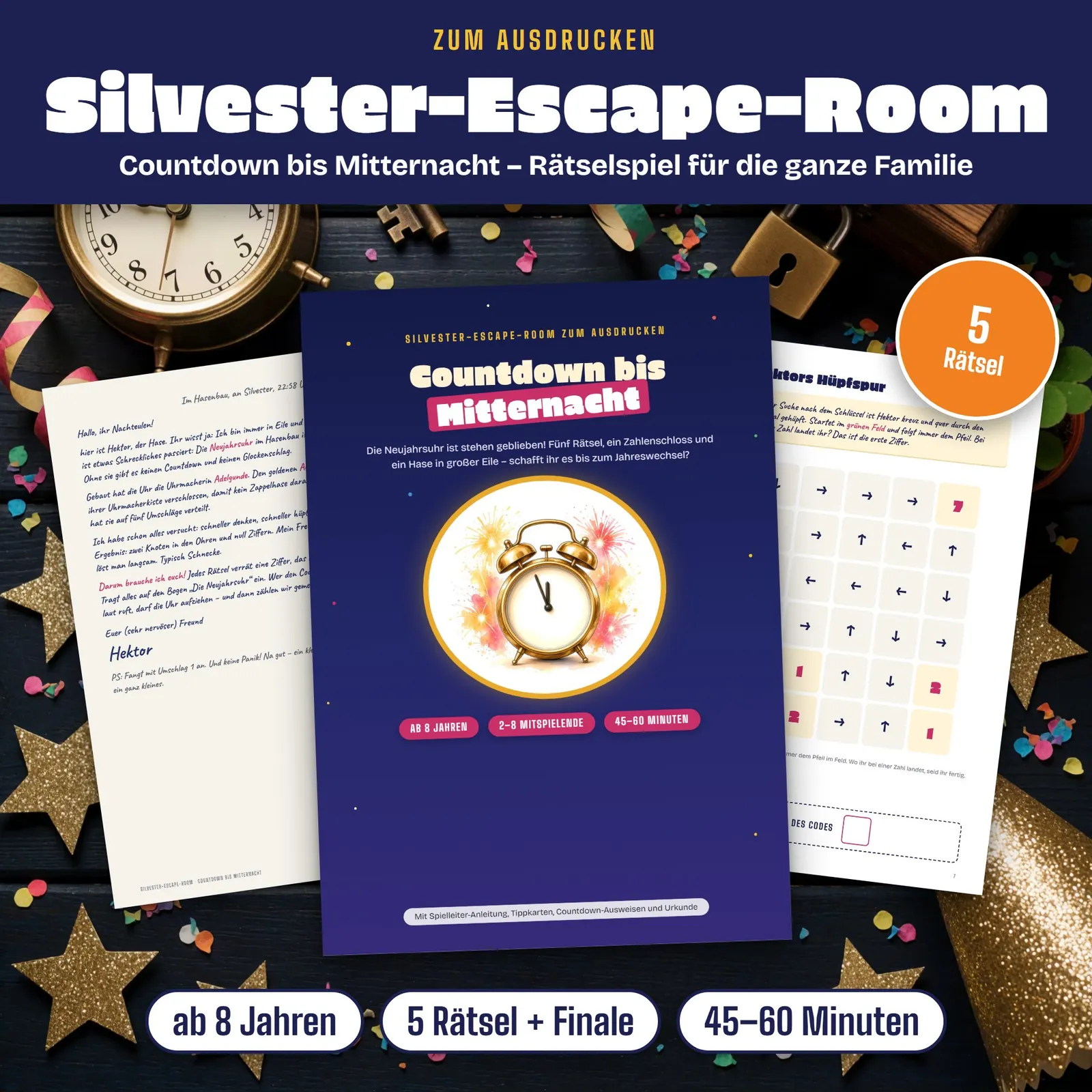 Silvester-Escape-Room für die Familie – Countdown bis Mitternacht – Titelbild