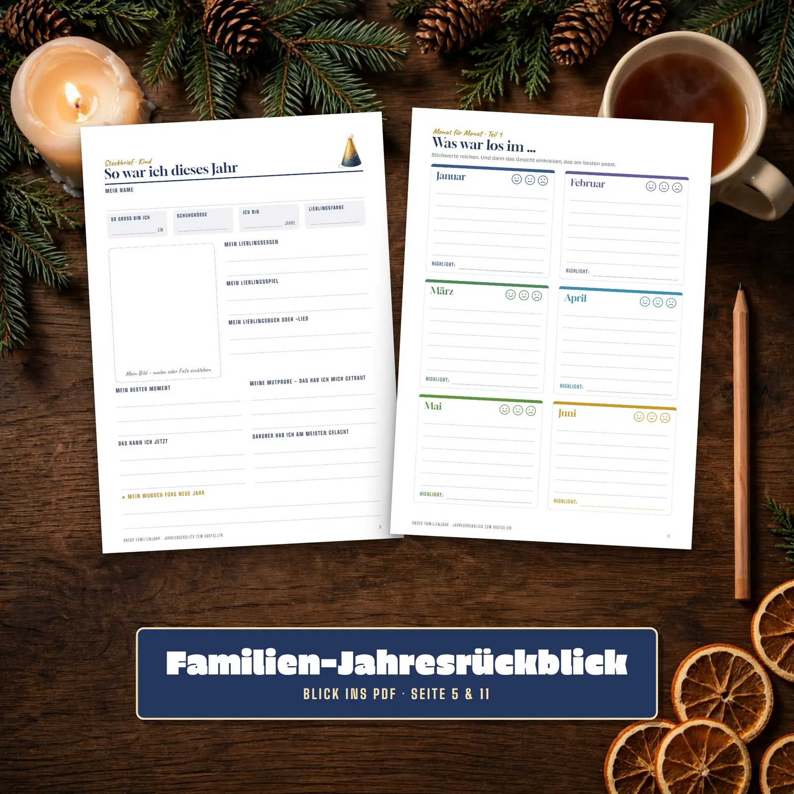 Familien-Jahresrückblick zum Ausfüllen – Unser Familienjahr – Einblick 2