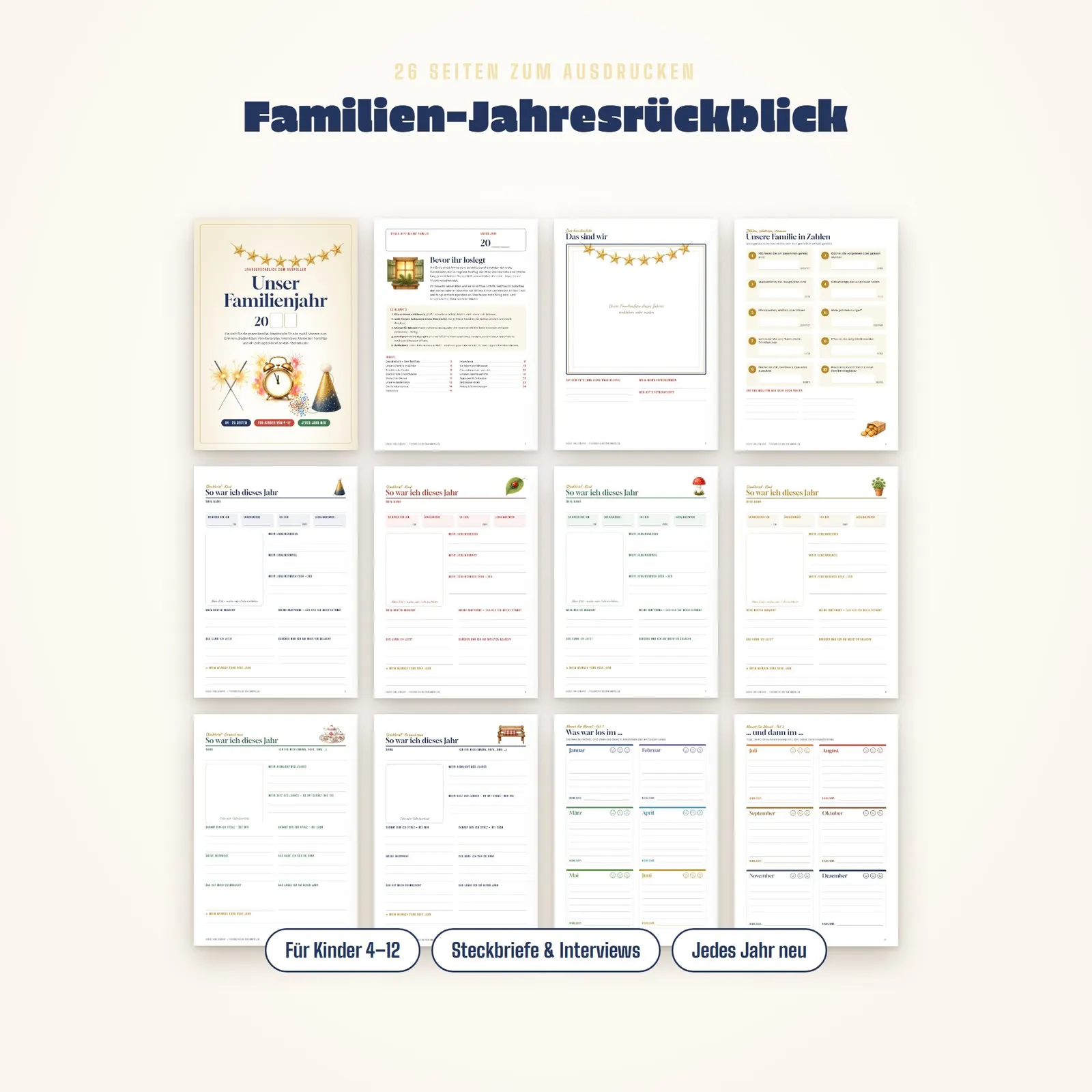 Familien-Jahresrückblick zum Ausfüllen – Unser Familienjahr – Einblick 1