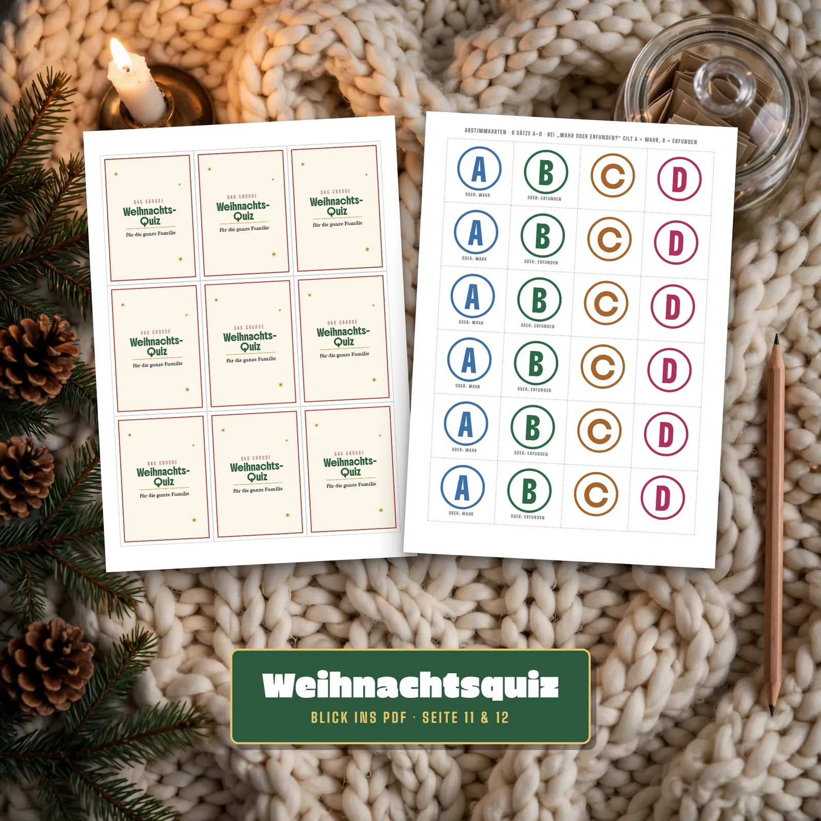 Weihnachtsquiz für Familien – 72 Quizkarten für Kinder und Erwachsene Weihnachtsquiz für Familien – 72 Quizkarten für Kinder und Erwachsene – Einblick 3