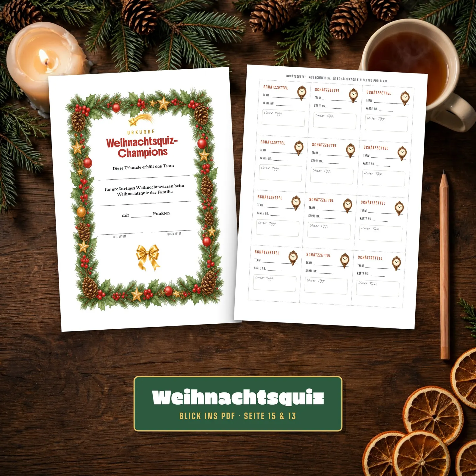 Weihnachtsquiz für Familien – 72 Quizkarten für Kinder und Erwachsene Weihnachtsquiz für Familien – 72 Quizkarten für Kinder und Erwachsene – Einblick 2