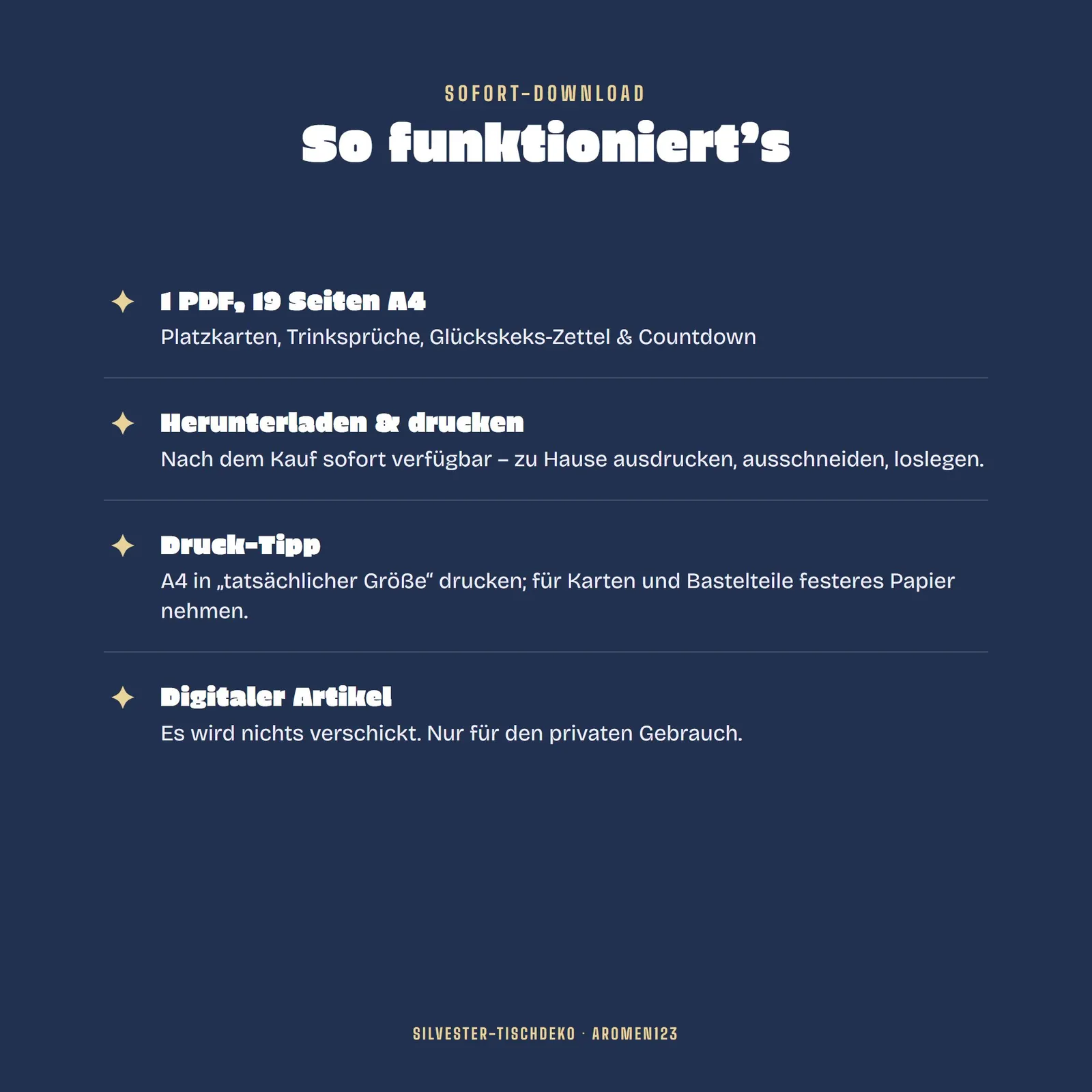 Silvester-Tischdeko zum Ausdrucken – Festtafel mit Countdown-Banner – Einblick 4