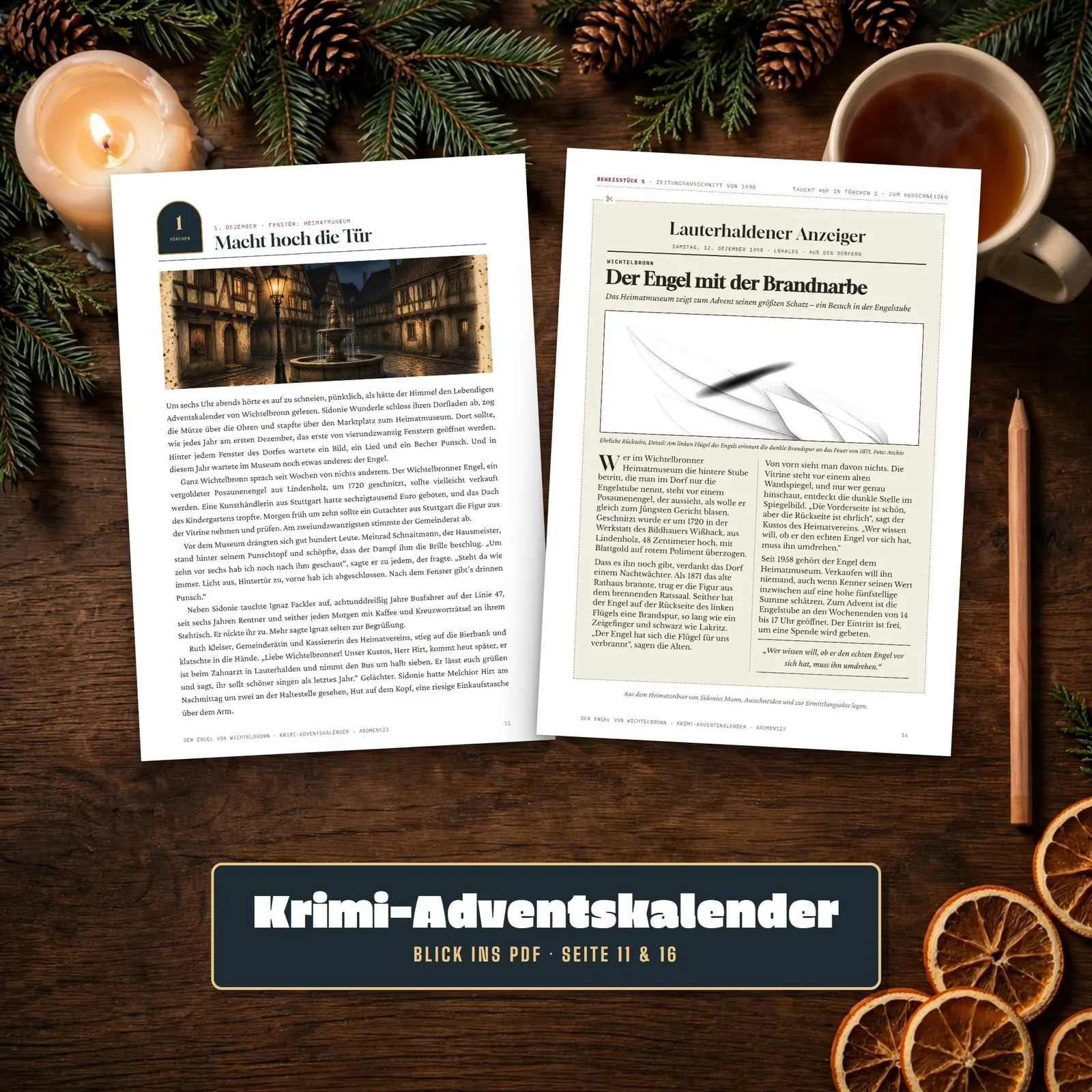 Krimi-Adventskalender für Erwachsene – Der Engel von Wichtelbronn – Einblick 2