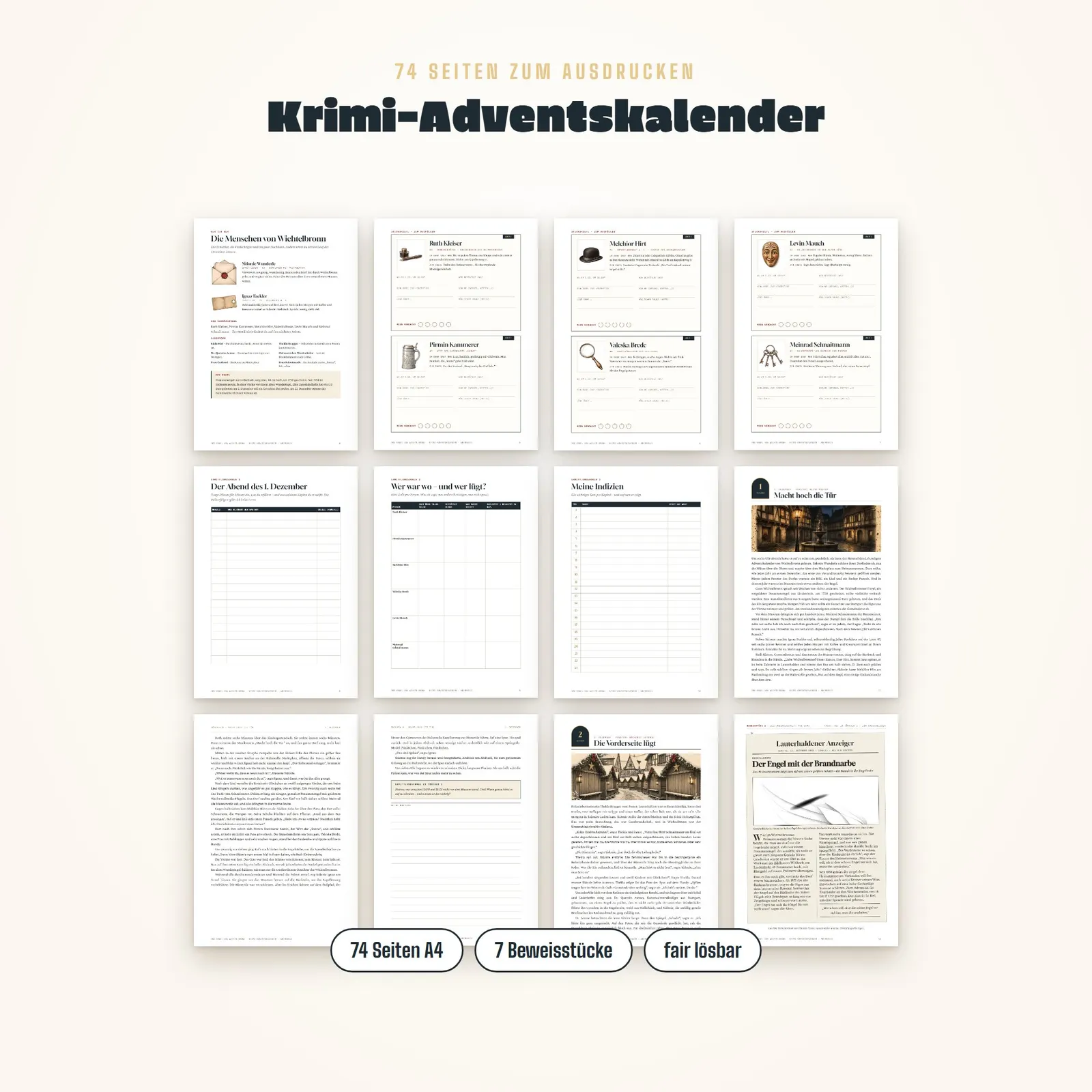 Krimi-Adventskalender für Erwachsene – Der Engel von Wichtelbronn – Einblick 1