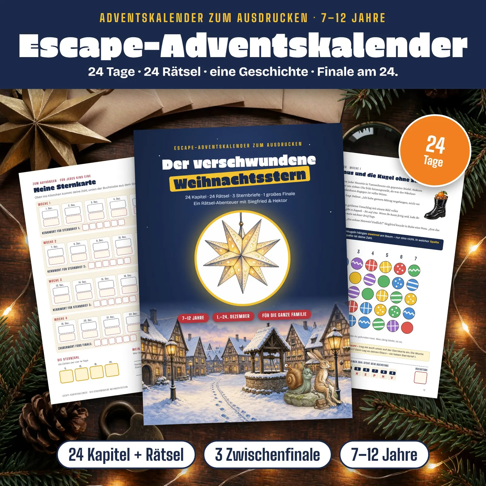 Escape-Room-Adventskalender – Der verschwundene Weihnachtsstern – Titelbild