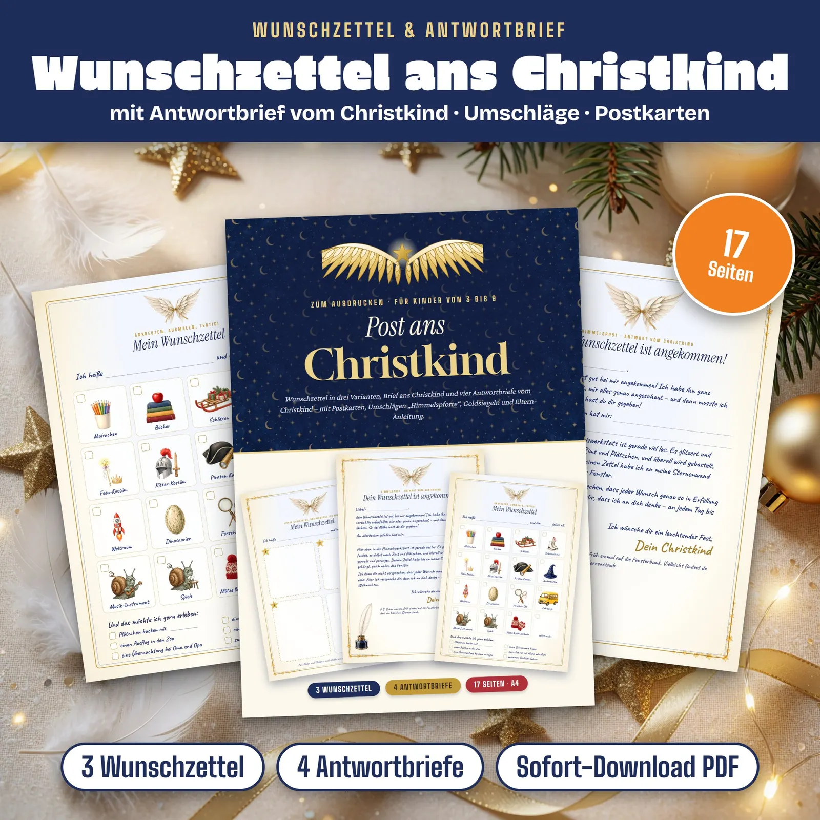 Wunschzettel und Antwortbrief vom Christkind – Post ans Christkind Wunschzettel und Antwortbrief vom Christkind – Post ans Christkind – Titelbild